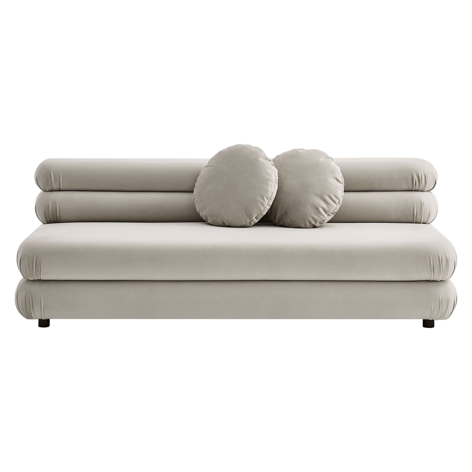 Jubilee Modular Performance Velvet Armless Loveseat, Almond