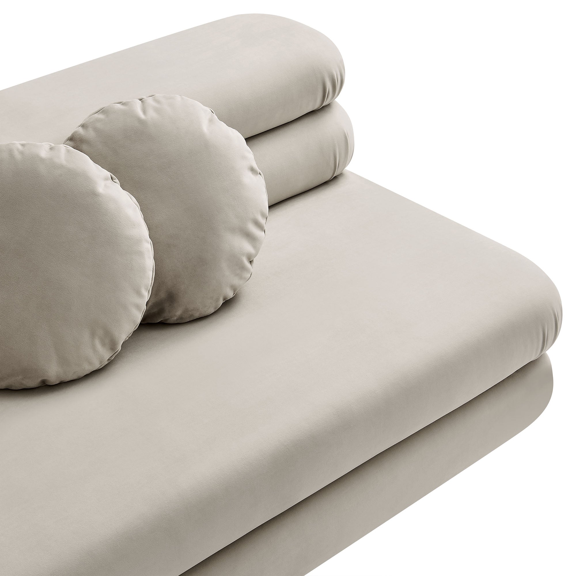 Jubilee Modular Performance Velvet Armless Loveseat, Almond