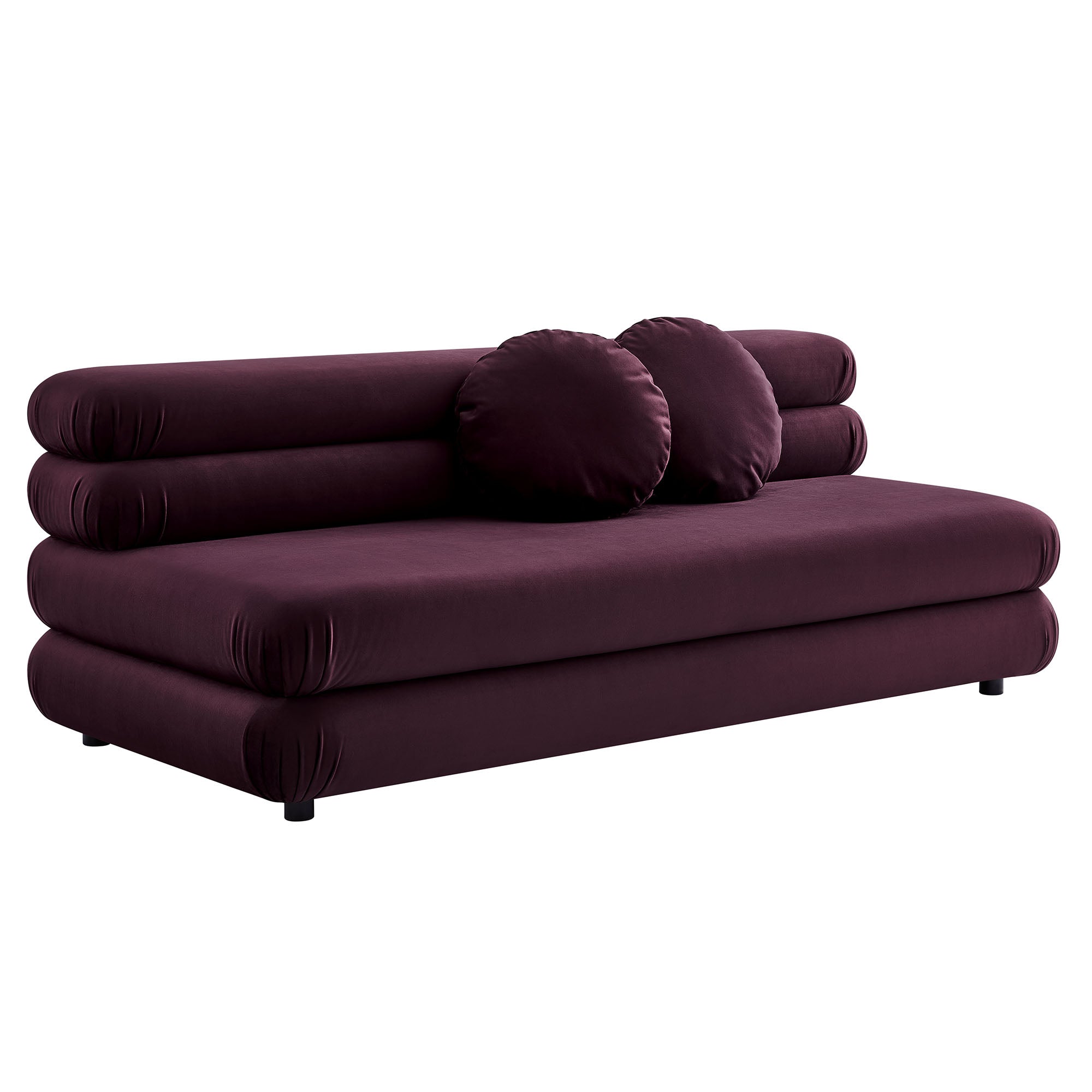 Jubilee Modular Performance Velvet Armless Loveseat, Mulberry