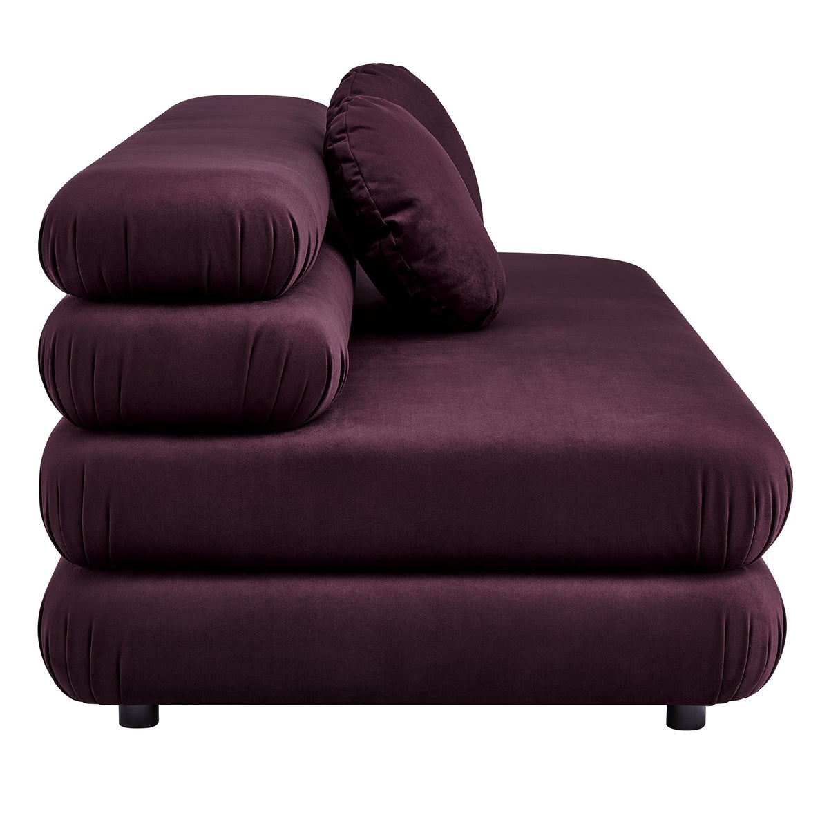 Jubilee Modular Performance Velvet Armless Loveseat, Mulberry