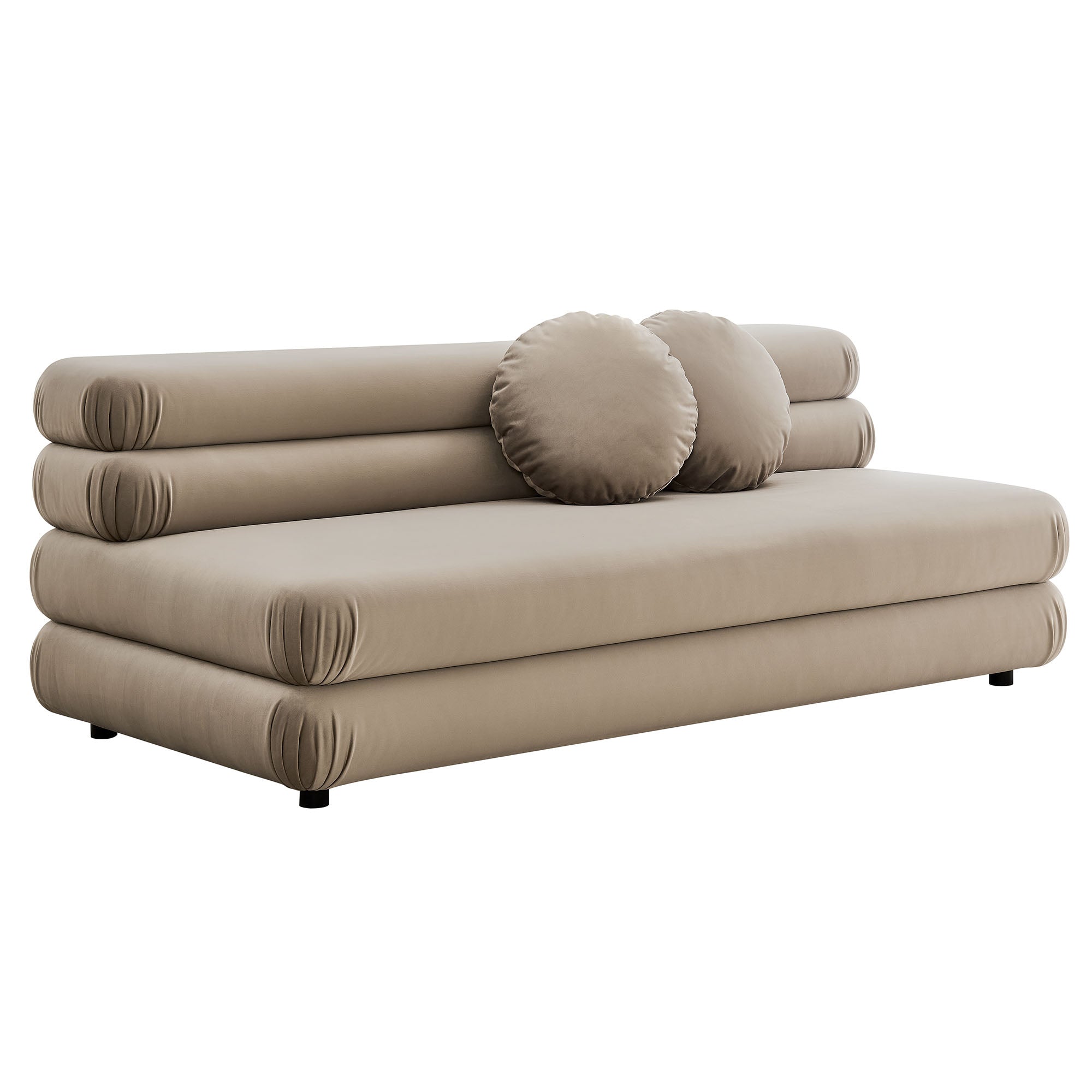 Jubilee Modular Performance Velvet Armless Loveseat, Taupe