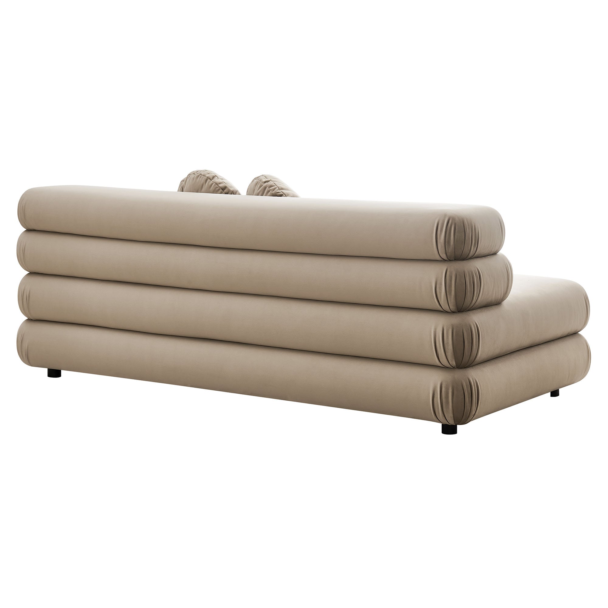 Jubilee Modular Performance Velvet Armless Loveseat, Taupe