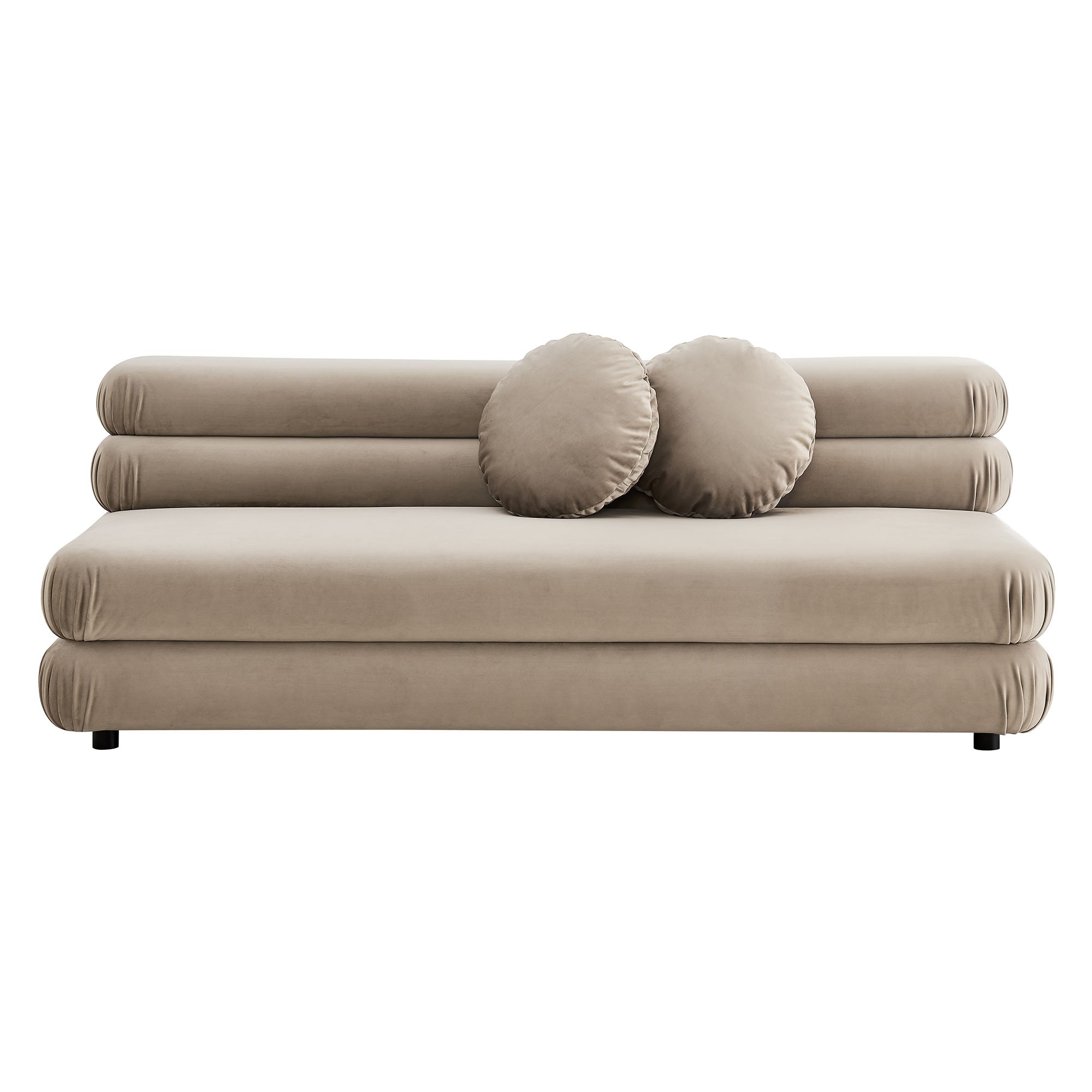 Jubilee Modular Performance Velvet Armless Loveseat, Taupe