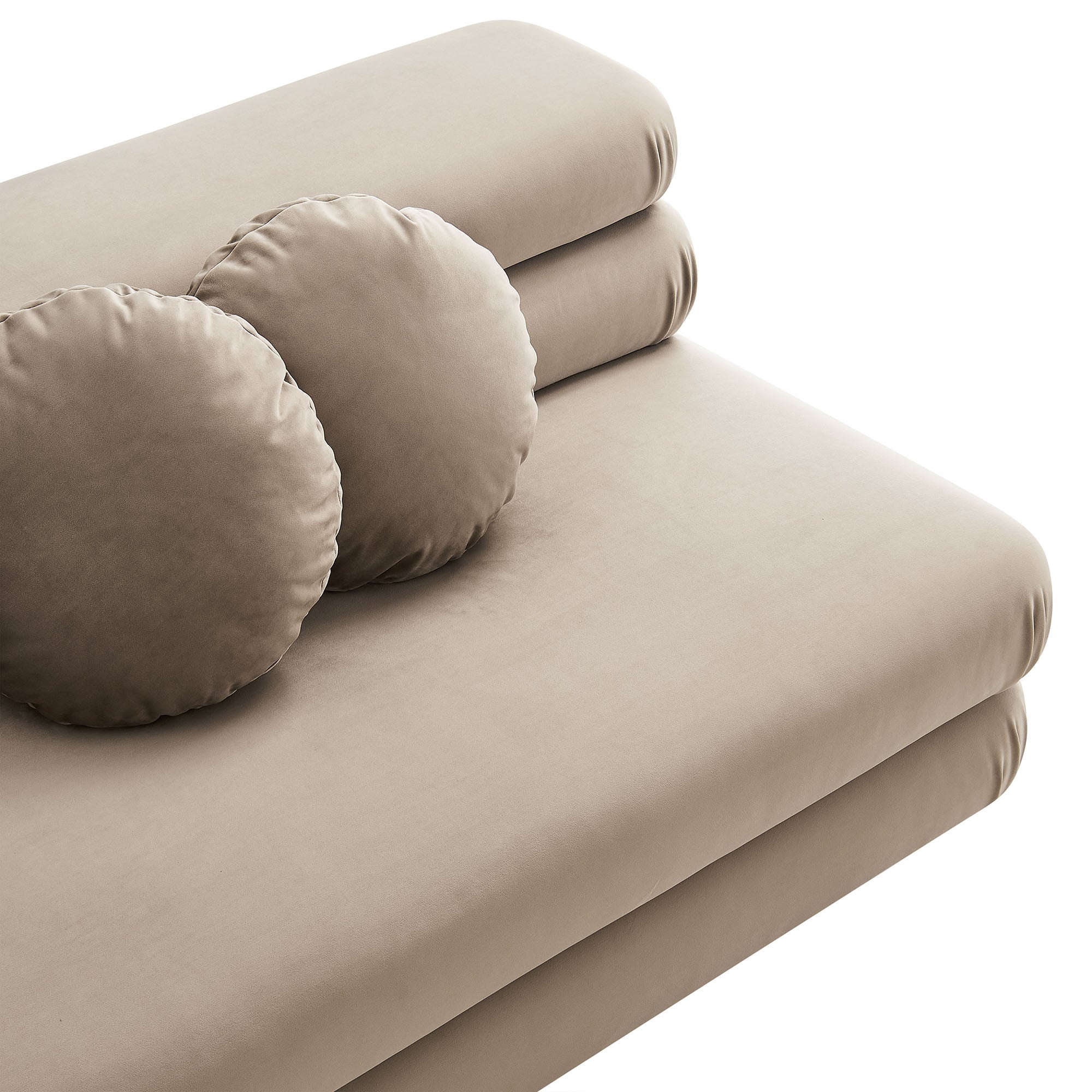 Jubilee Modular Performance Velvet Armless Loveseat, Taupe