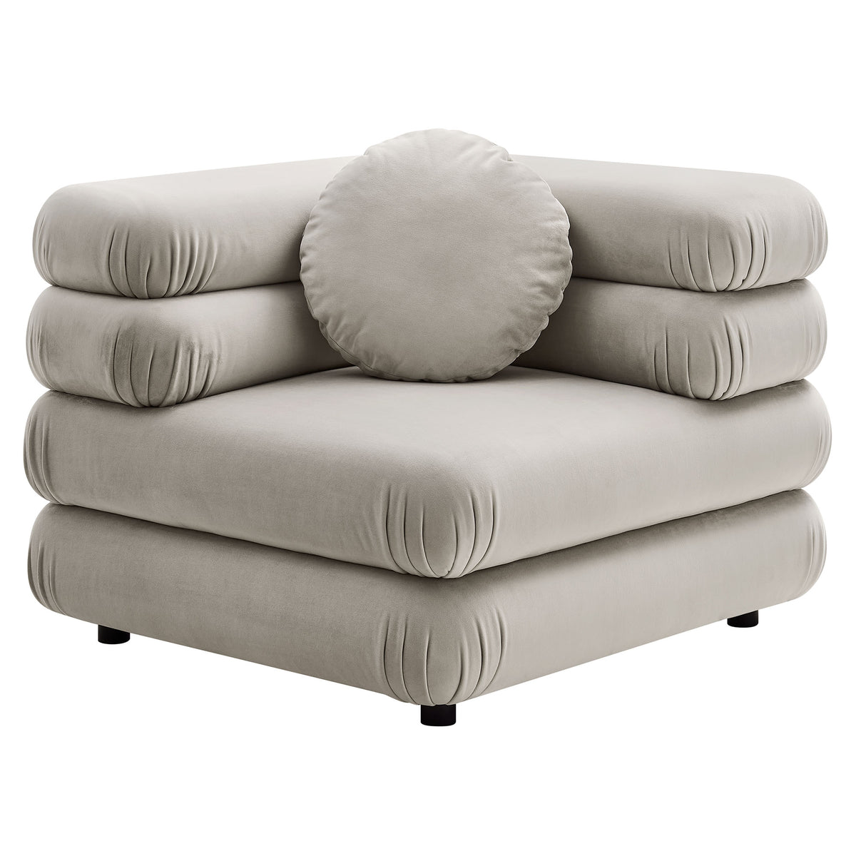 Jubilee 5-Piece Modular Performance Velvet Sectional Sofa, Almond