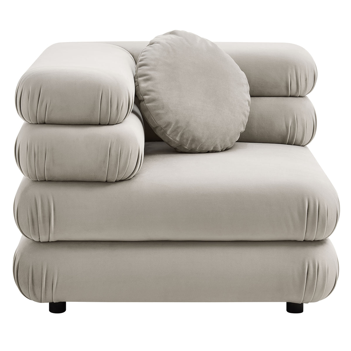 Jubilee 5-Piece Modular Performance Velvet Sectional Sofa, Almond