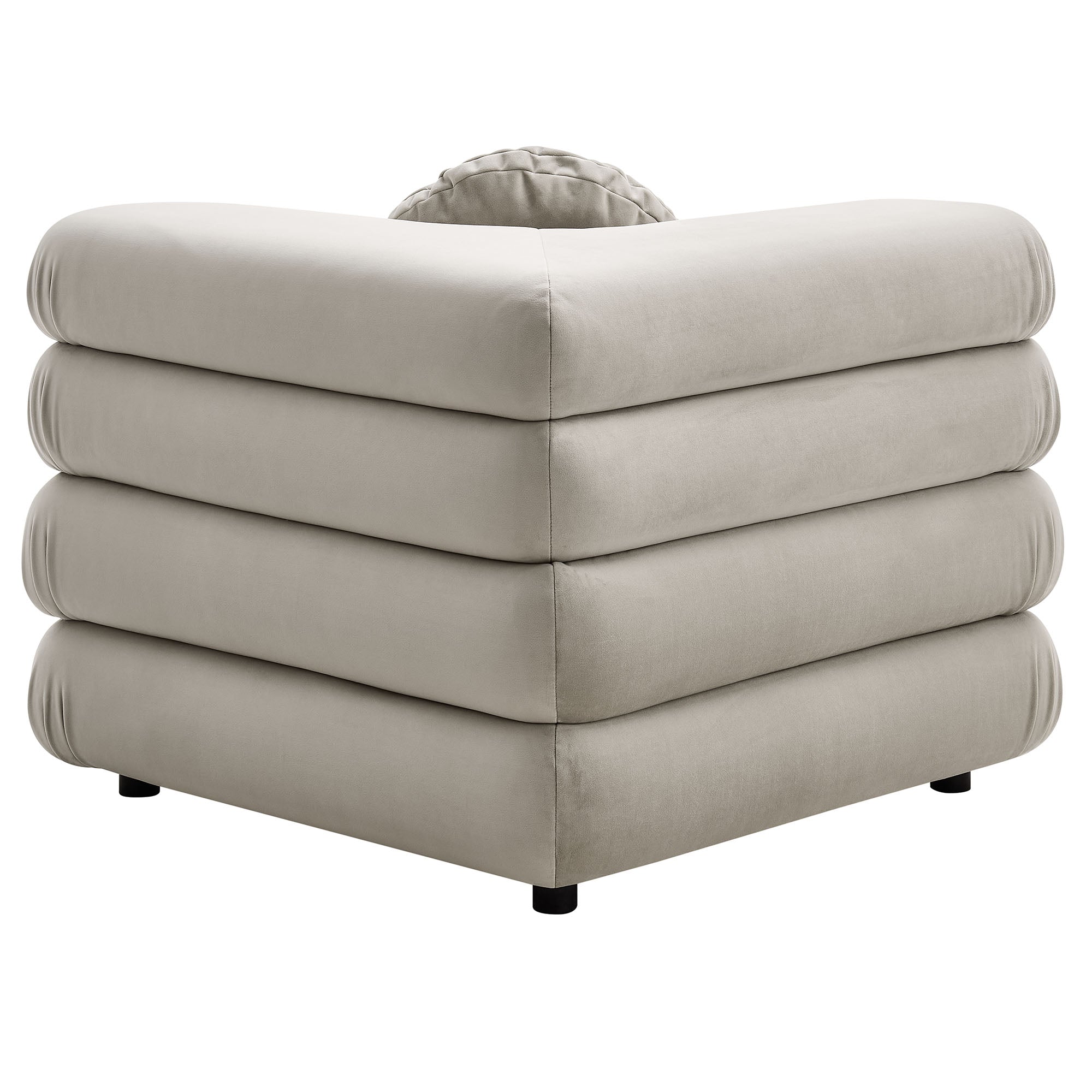 Jubilee Modular Performance Velvet Corner Chair, Almond