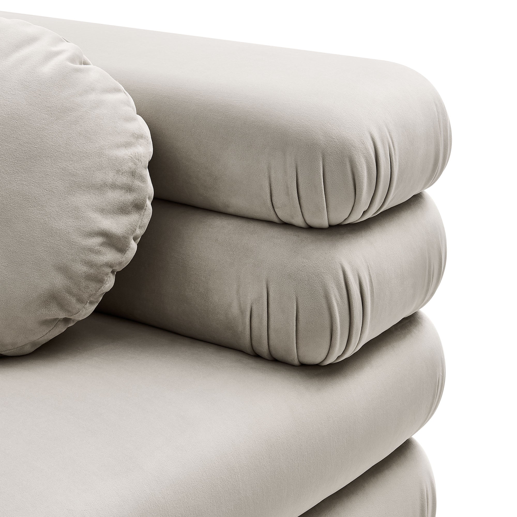 Jubilee Modular Performance Velvet Corner Chair, Almond