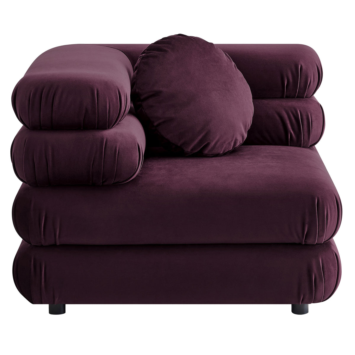 Jubilee 5-Piece Modular Performance Velvet Sectional Sofa, Mulberry
