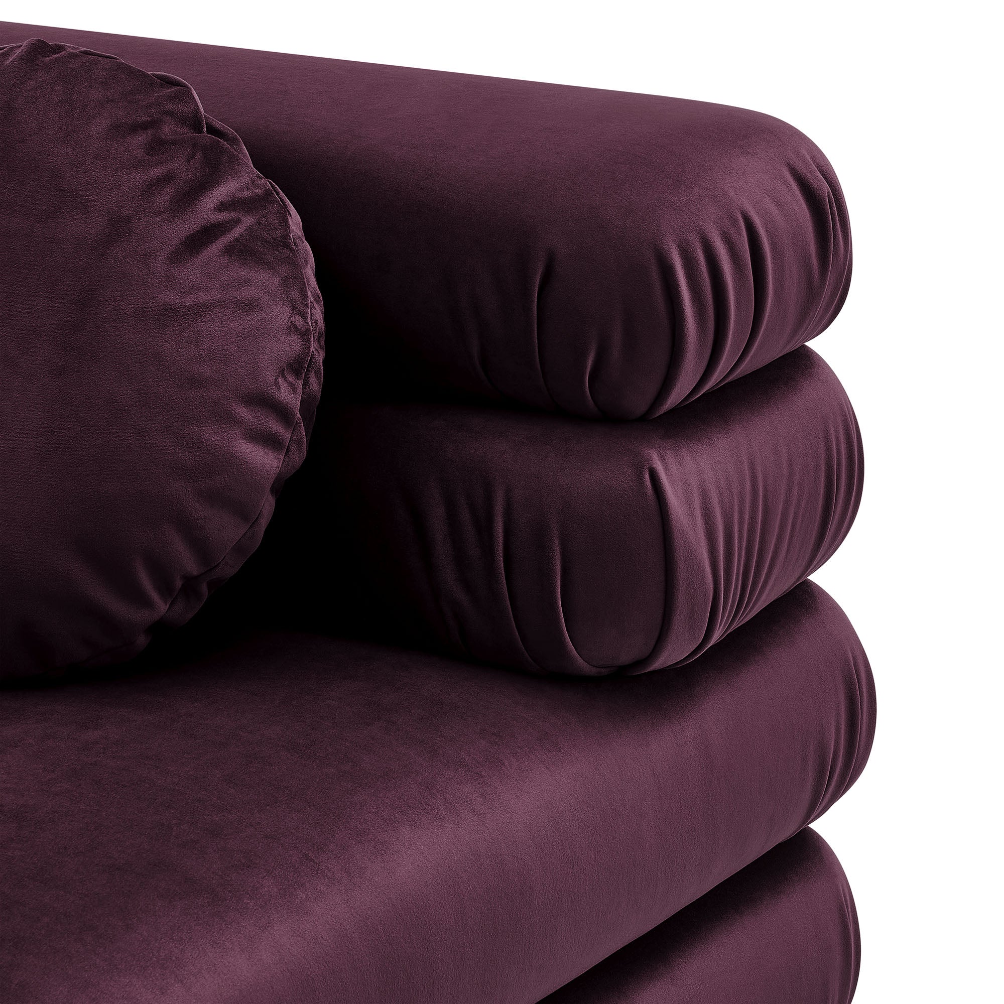 Jubilee Modular Performance Velvet Corner Chair, Mulberry