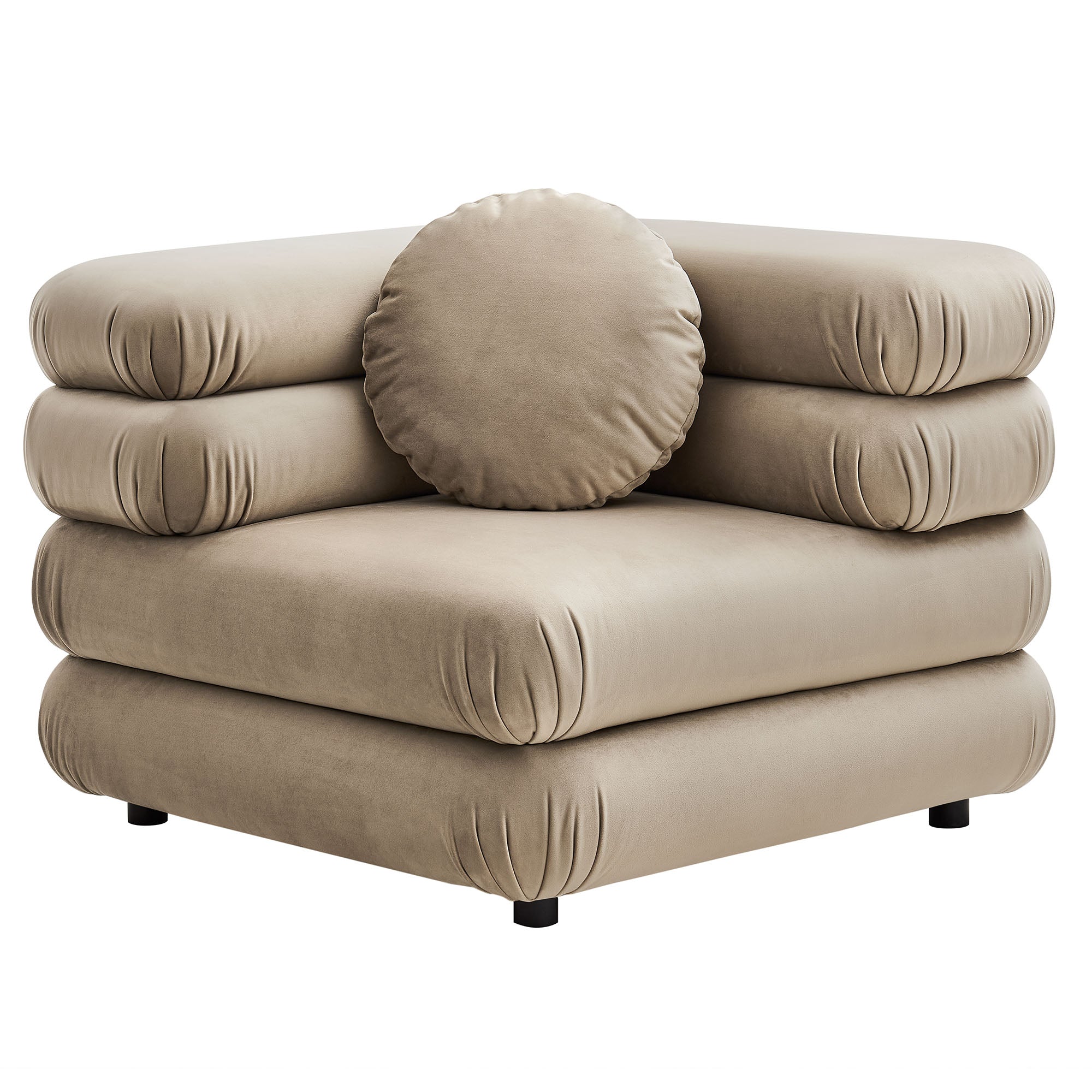 Jubilee 5-Piece Modular Performance Velvet Sectional Sofa, Taupe
