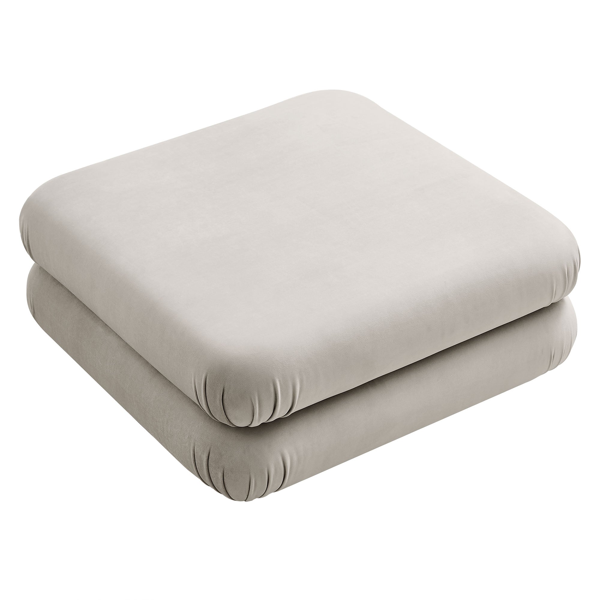 Jubilee Modular Performance Velvet Ottoman, Almond