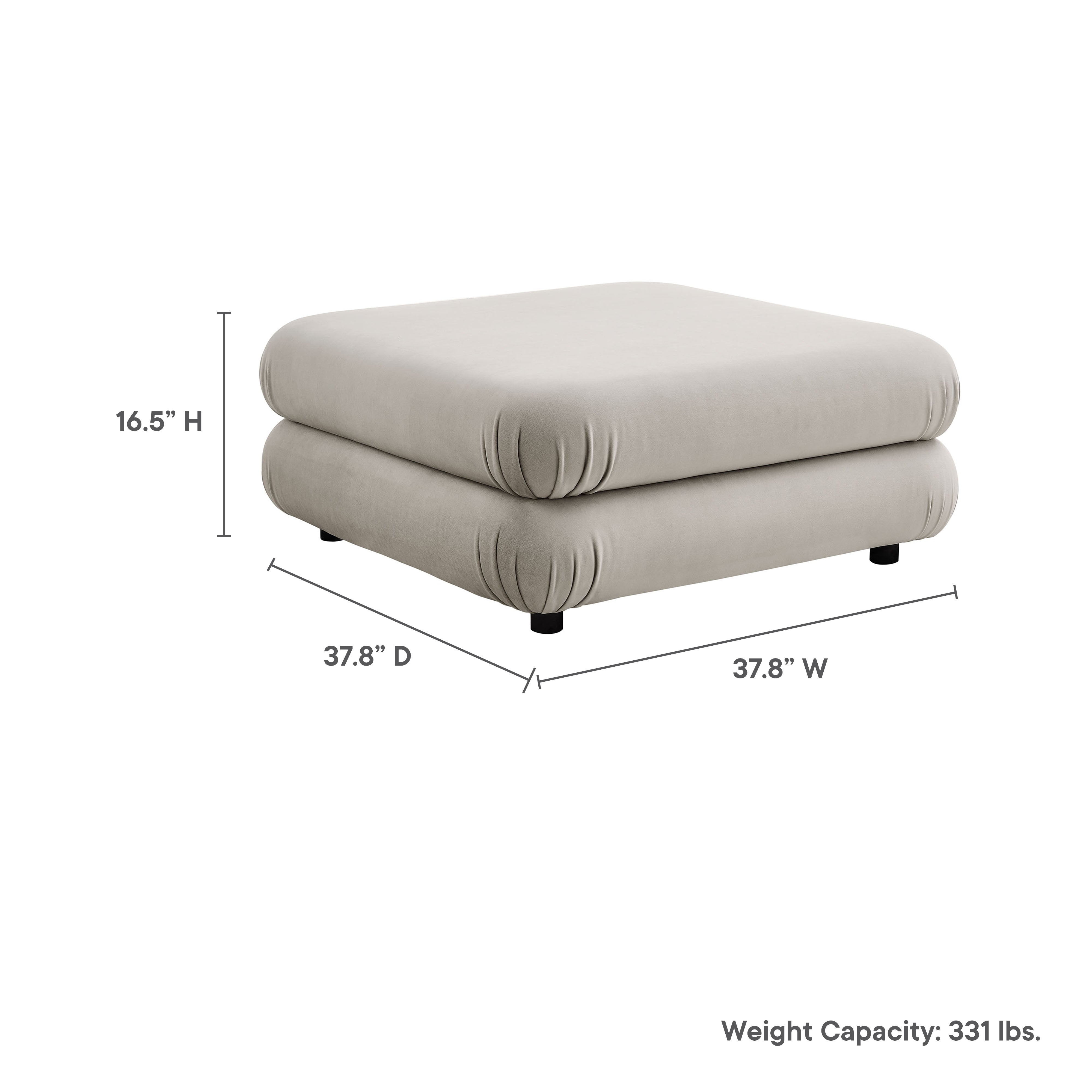 Jubilee Modular Performance Velvet Ottoman, Almond