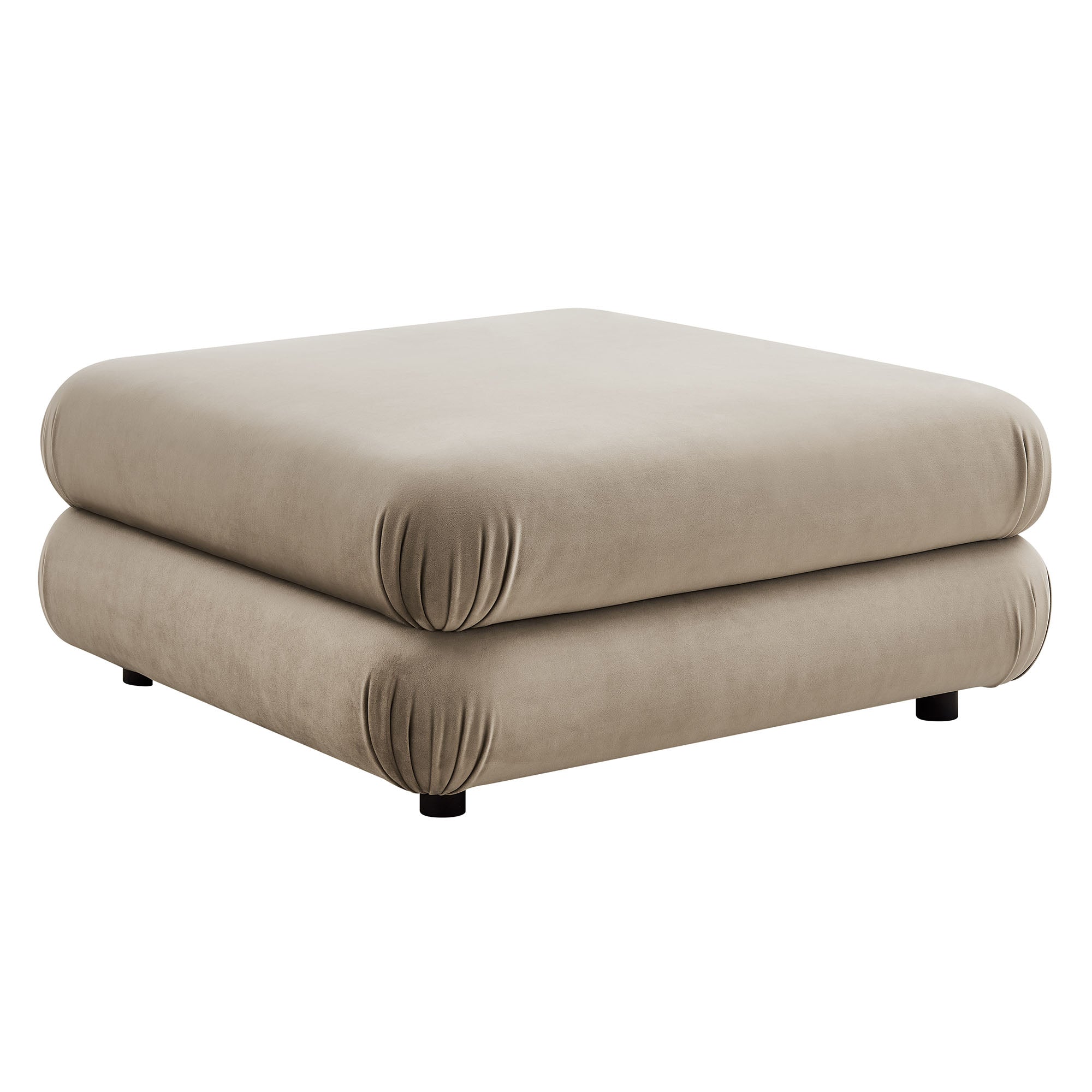 Jubilee Modular Performance Velvet Ottoman, Taupe