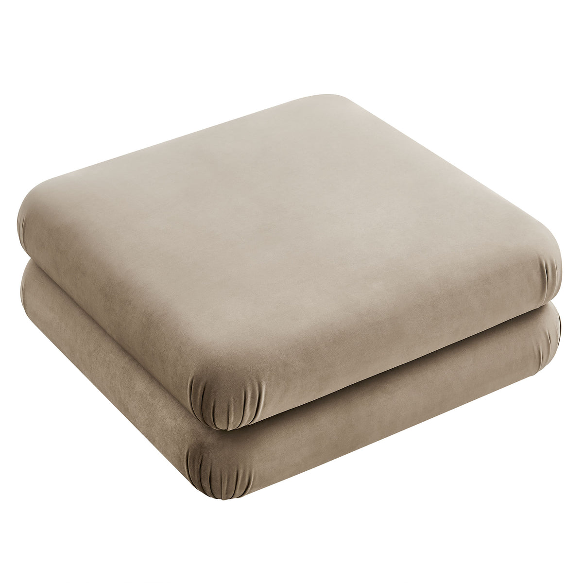 Jubilee Modular Performance Velvet Ottoman, Taupe