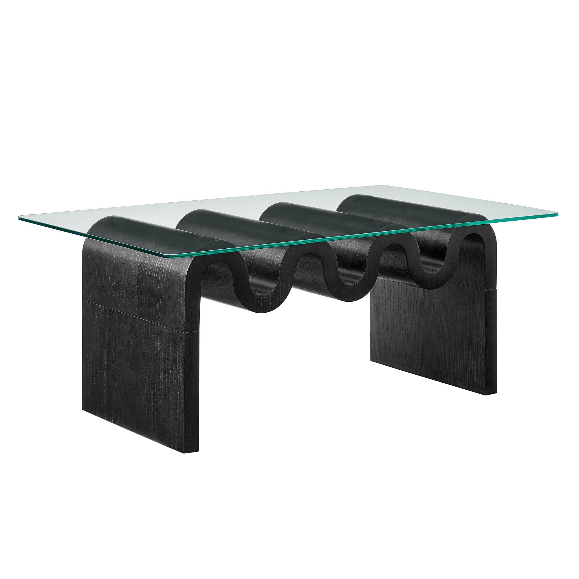 Ondine Glass Top Coffee Table, Black
