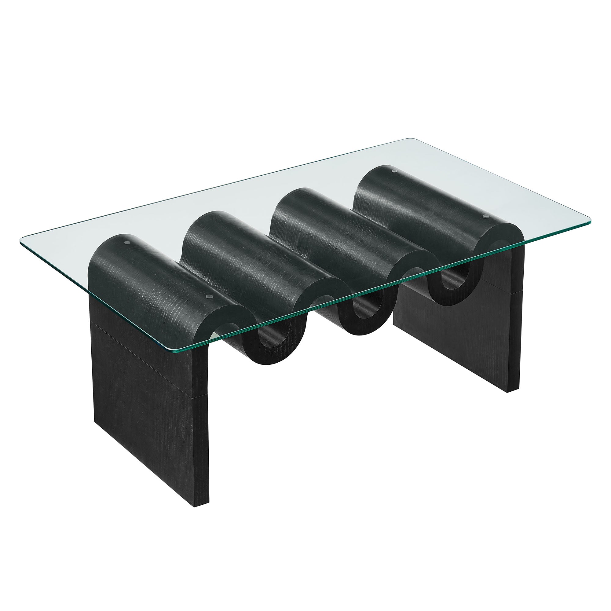 Ondine Glass Top Coffee Table, Black