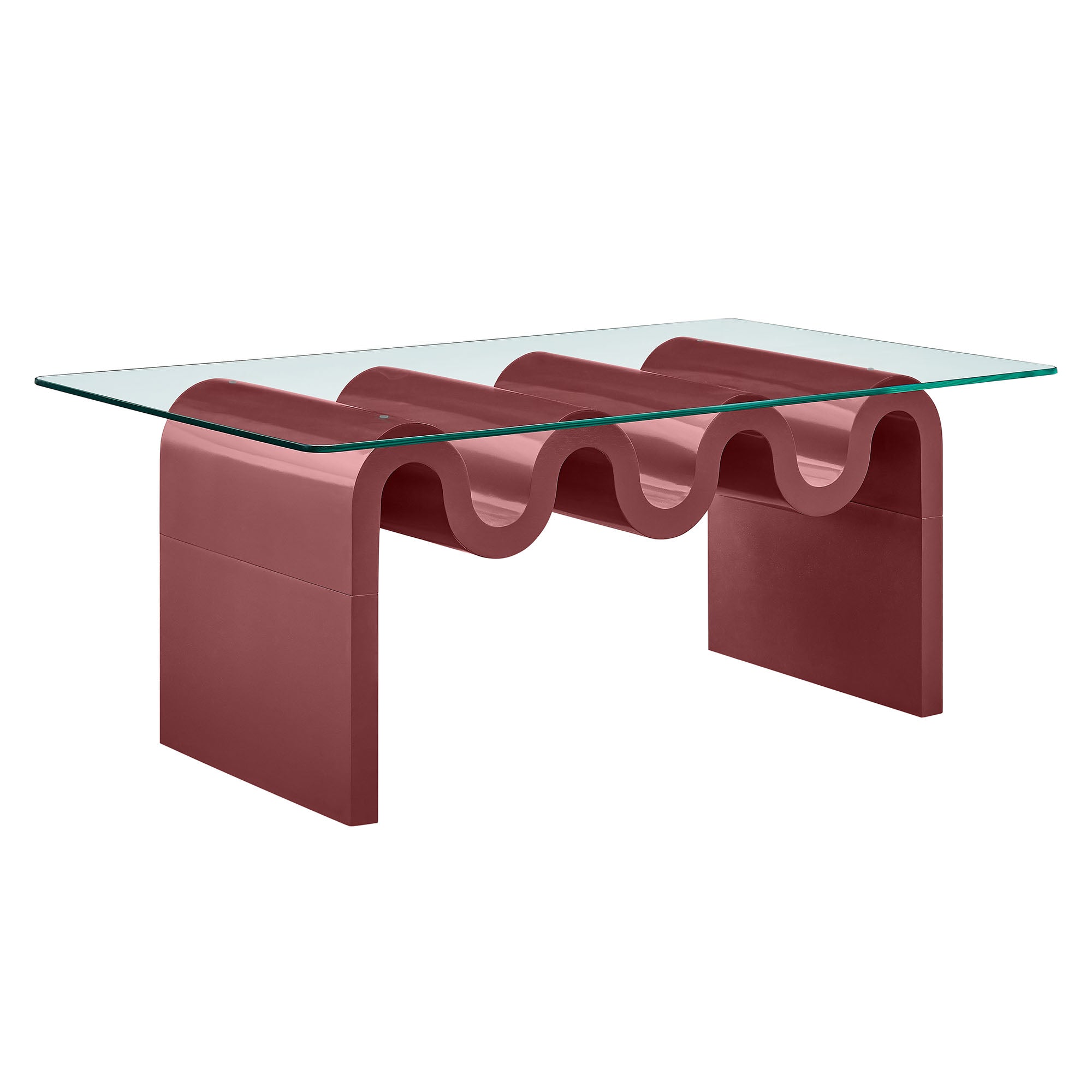 Ondine Glass Top Coffee Table, Spiced Apple