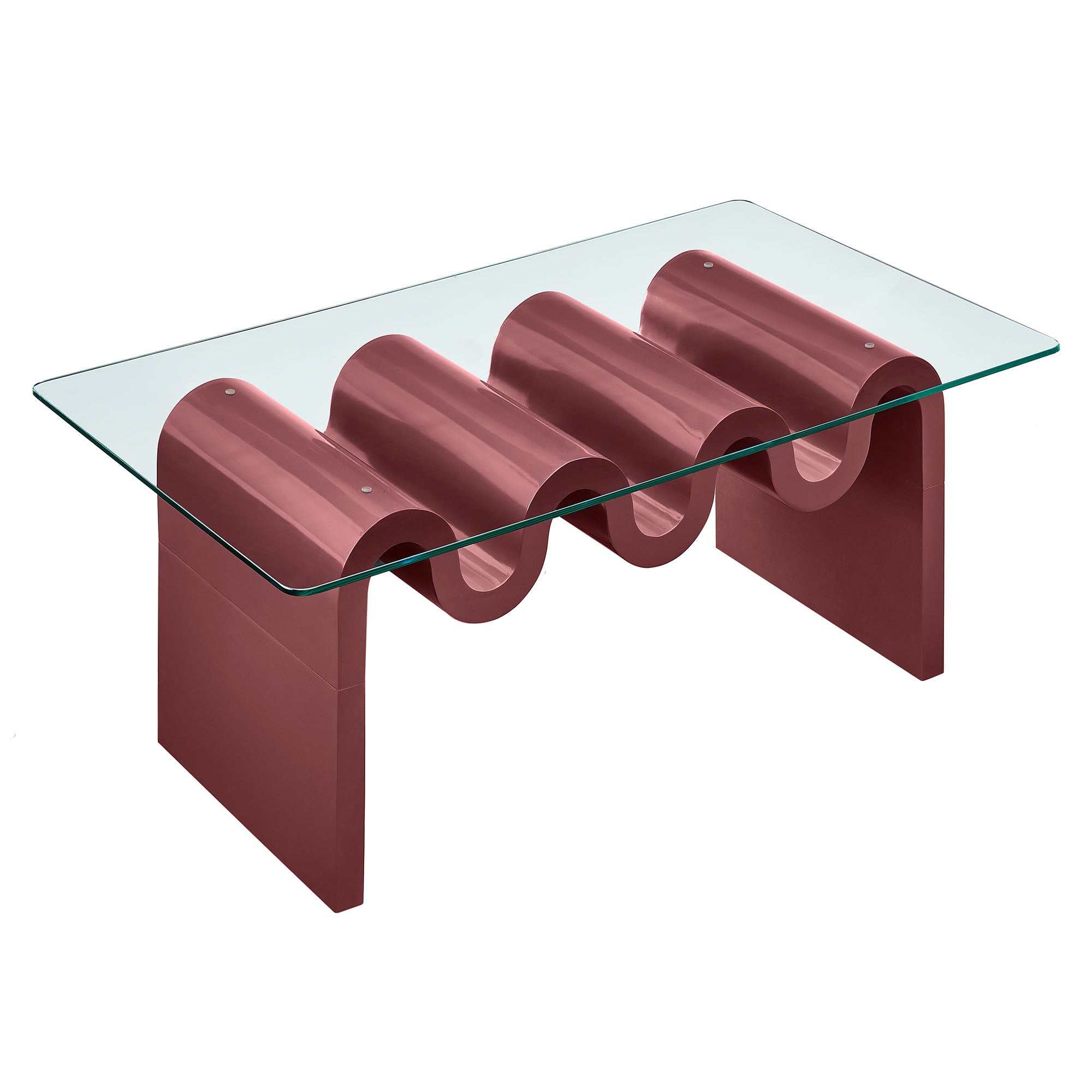 Ondine Glass Top Coffee Table, Spiced Apple