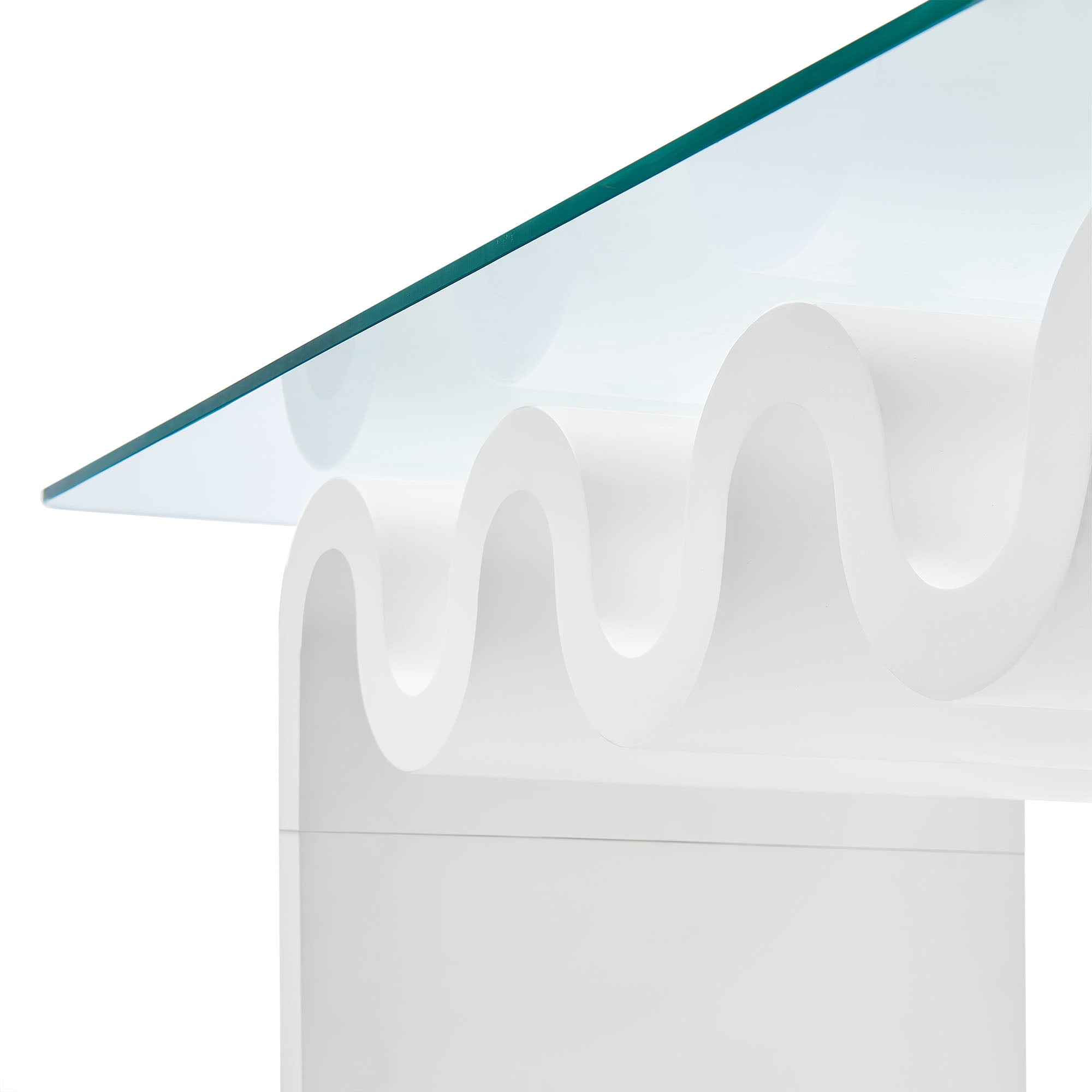 Ondine Glass Top Coffee Table, White