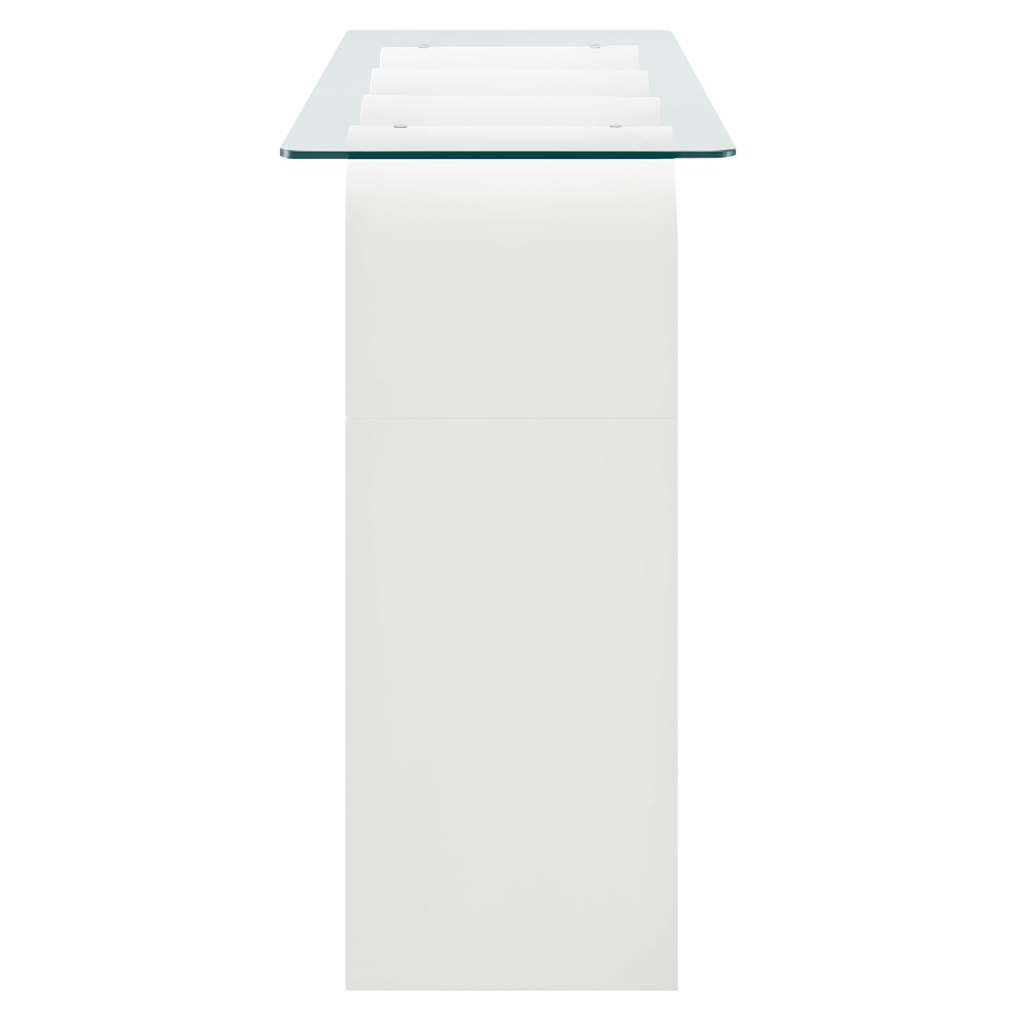 Ondine Glass Top 50" Console Table, White
