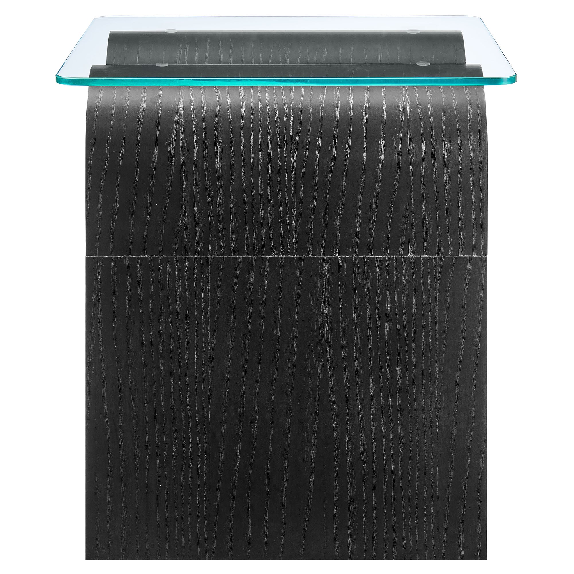 Ondine Glass Top Side Table, Black