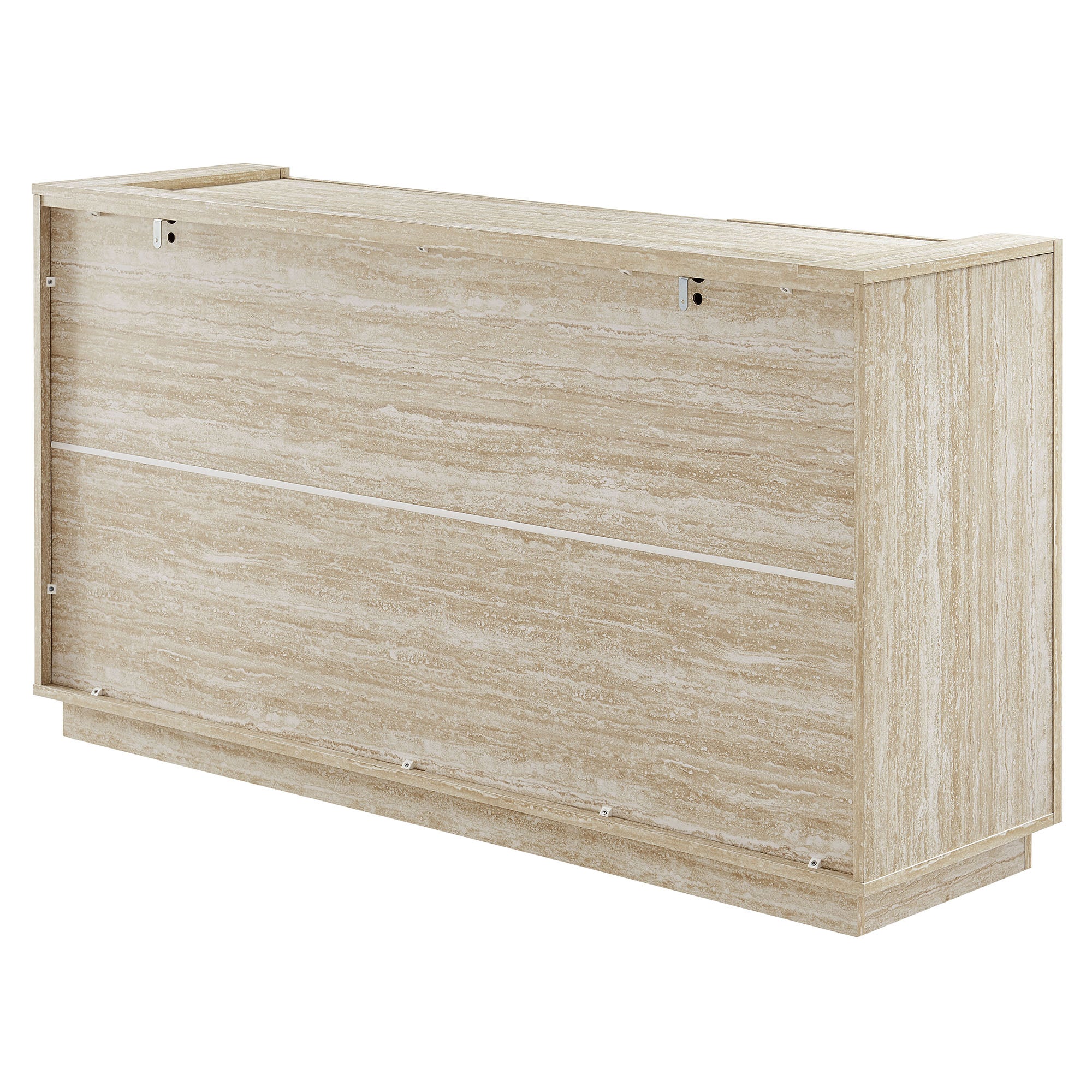 Hollis 59" Travertine Sideboard, Travertine