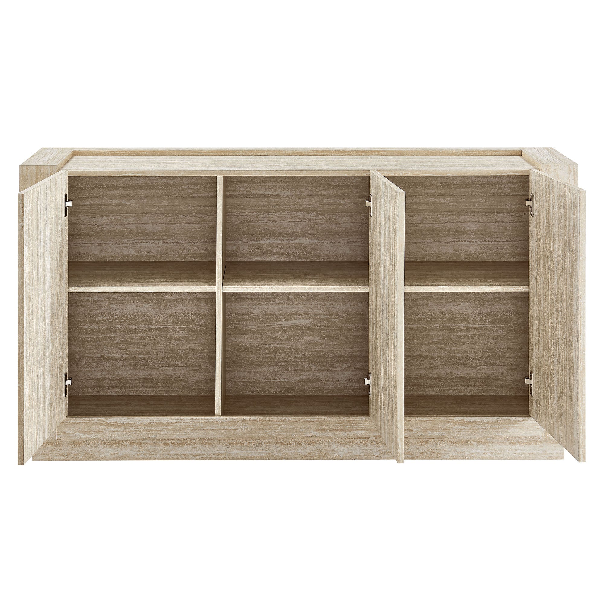 Hollis 59" Travertine Sideboard, Travertine