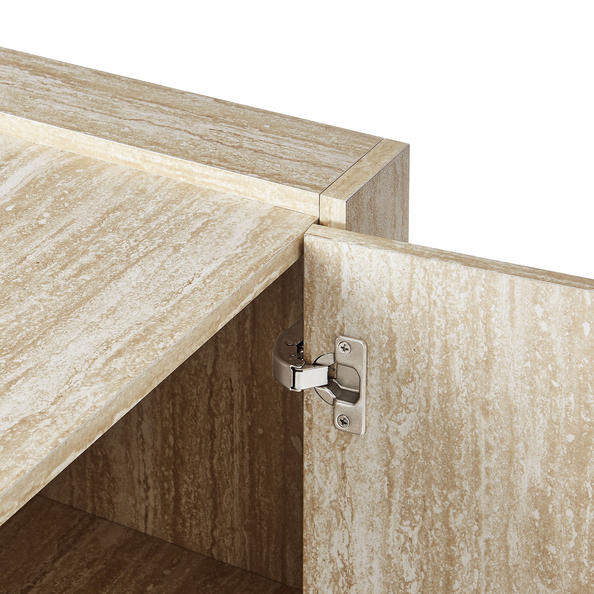 Hollis 59" Travertine Sideboard, Travertine