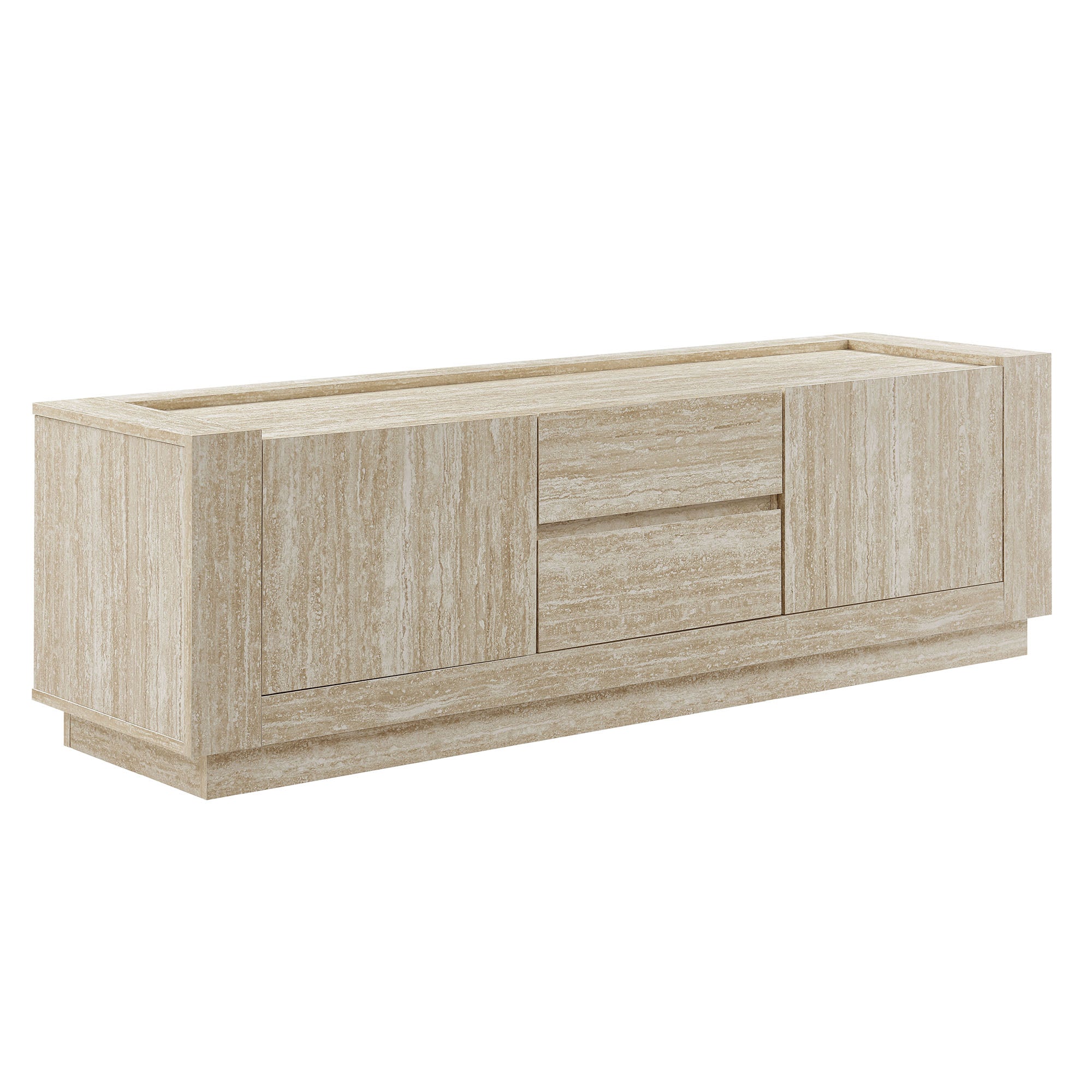 Hollis 59" Travertine TV Stand, Travertine