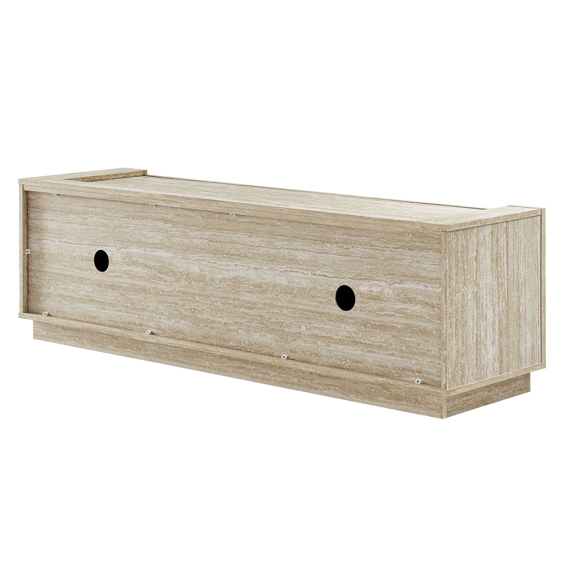 Hollis 59" Travertine TV Stand, Travertine