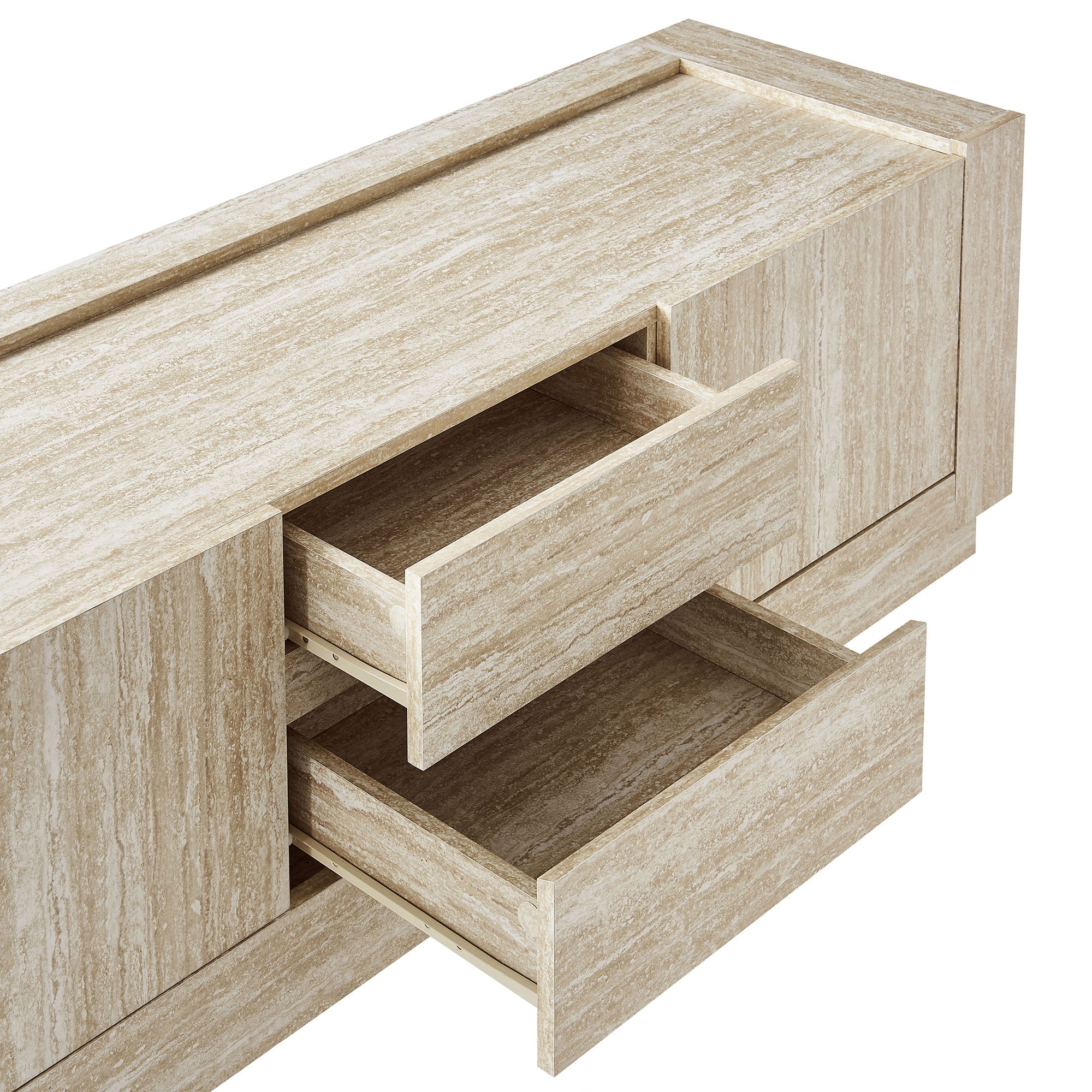 Hollis 59" Travertine TV Stand, Travertine