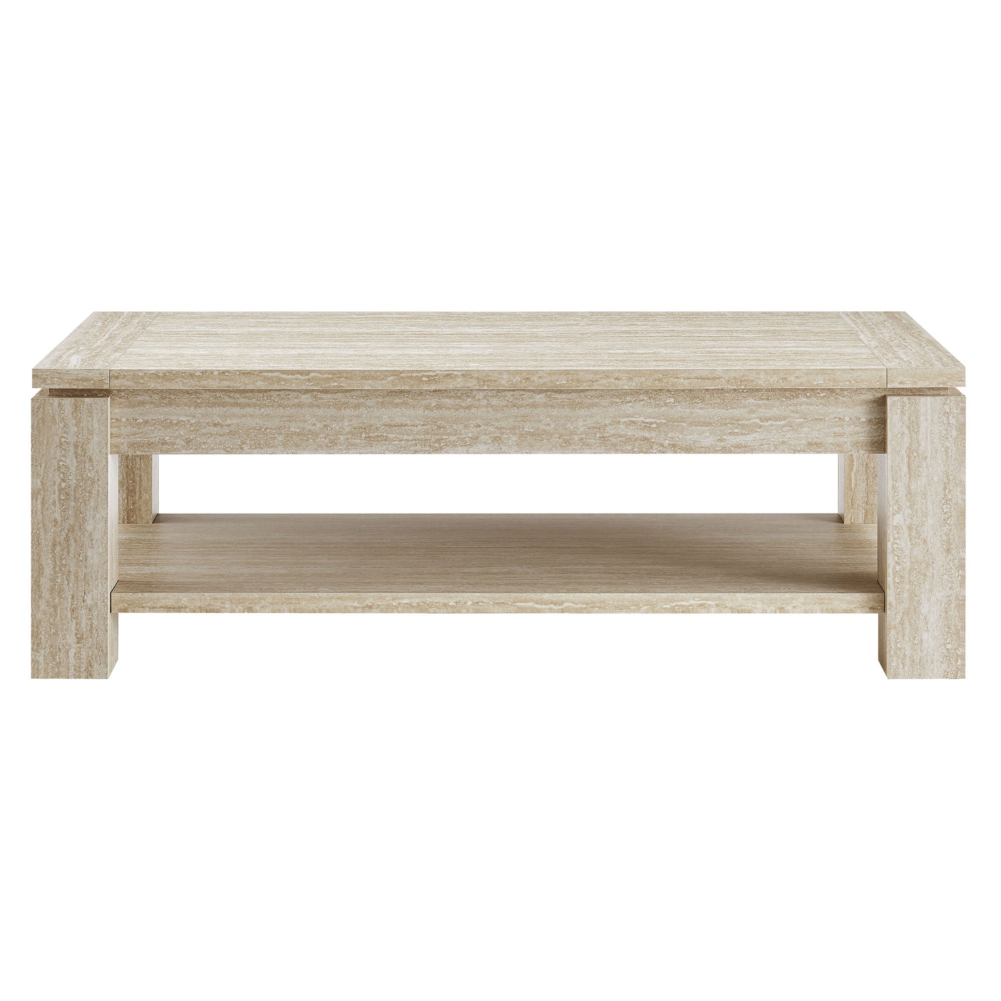 Hollis Travertine Coffee Table, Travertine