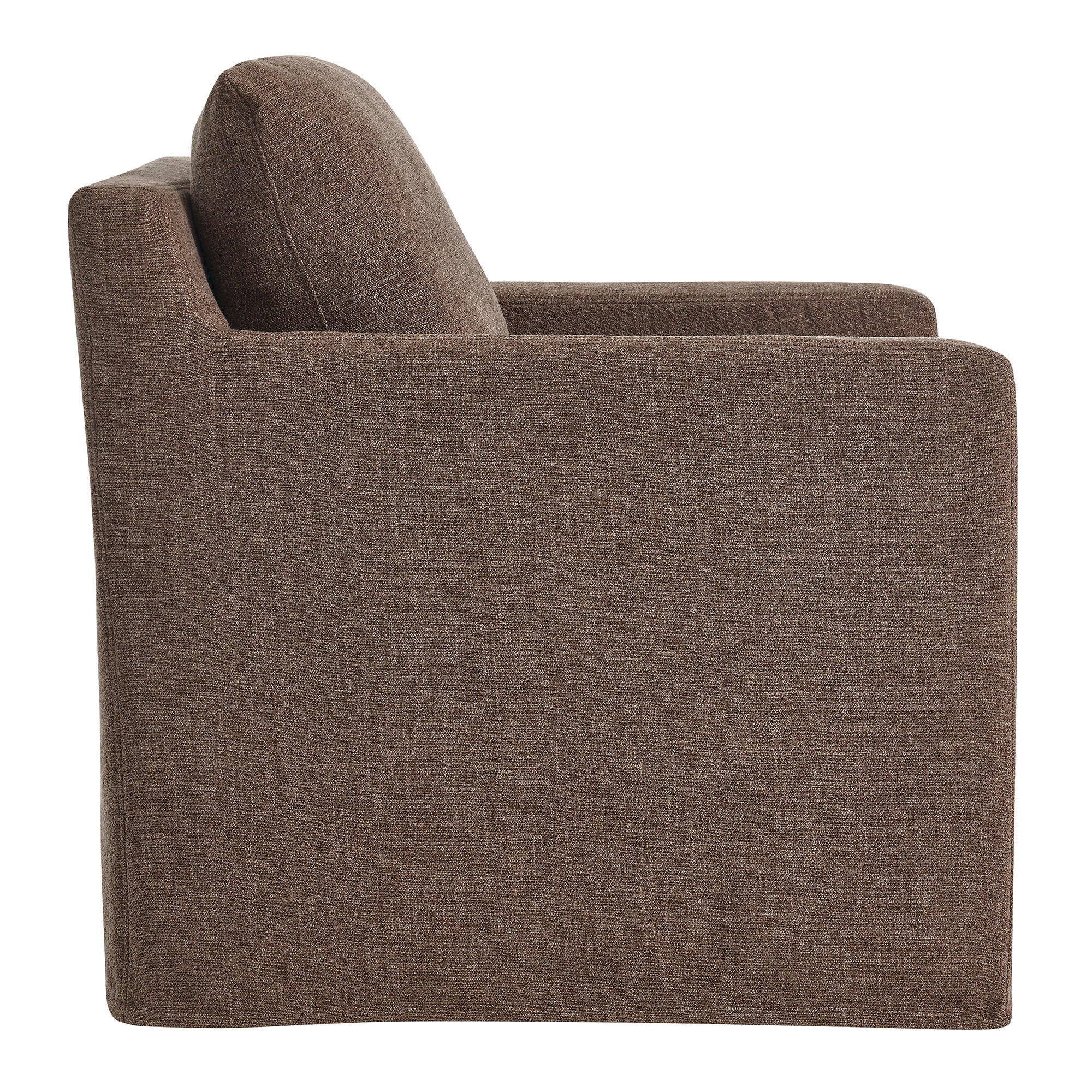 Serene Fabric Slipcovered Swivel Armchair, Mocha