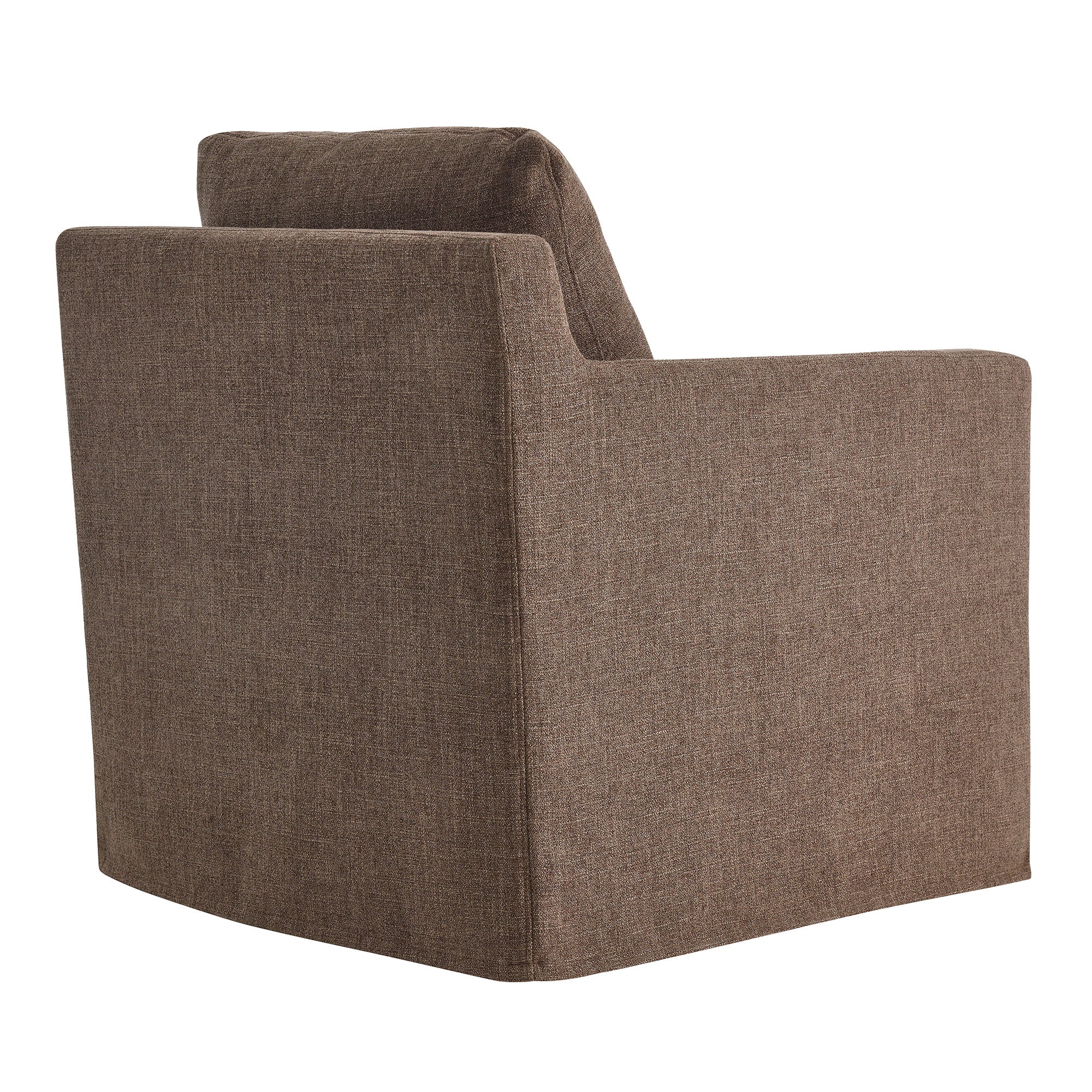 Serene Fabric Slipcovered Swivel Armchair, Mocha