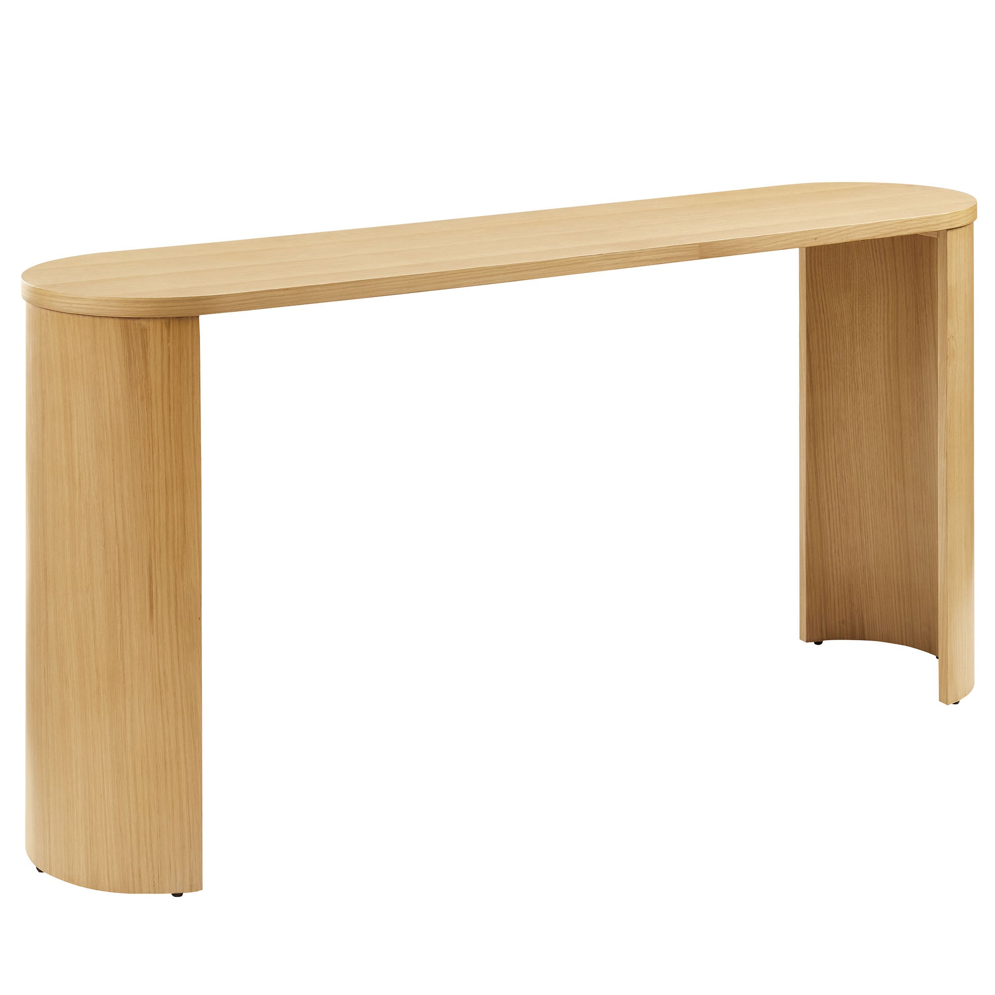 Aspect Oval Wood Entryway Console Table, Oak