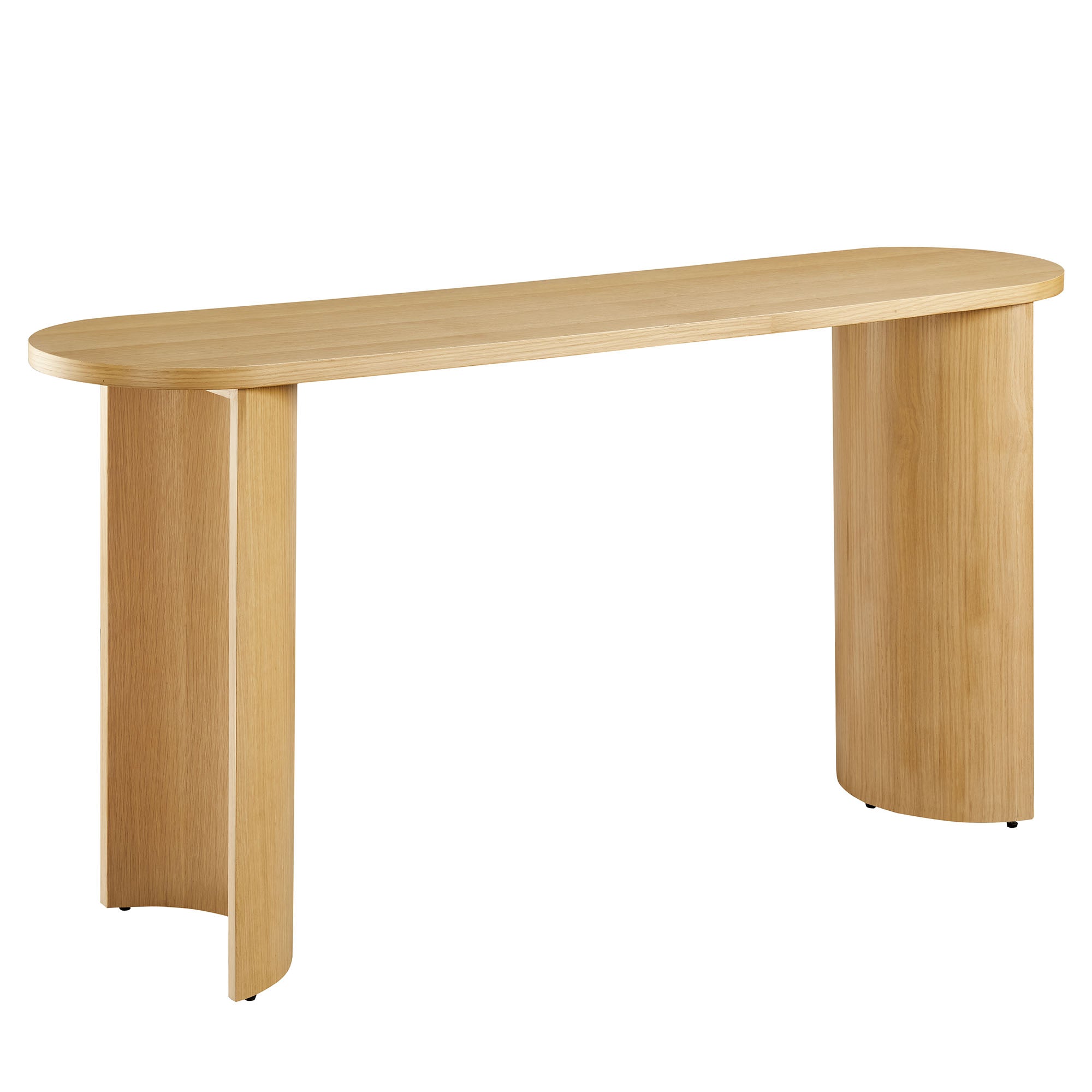 Aspect Oval Wood Entryway Console Table, Oak