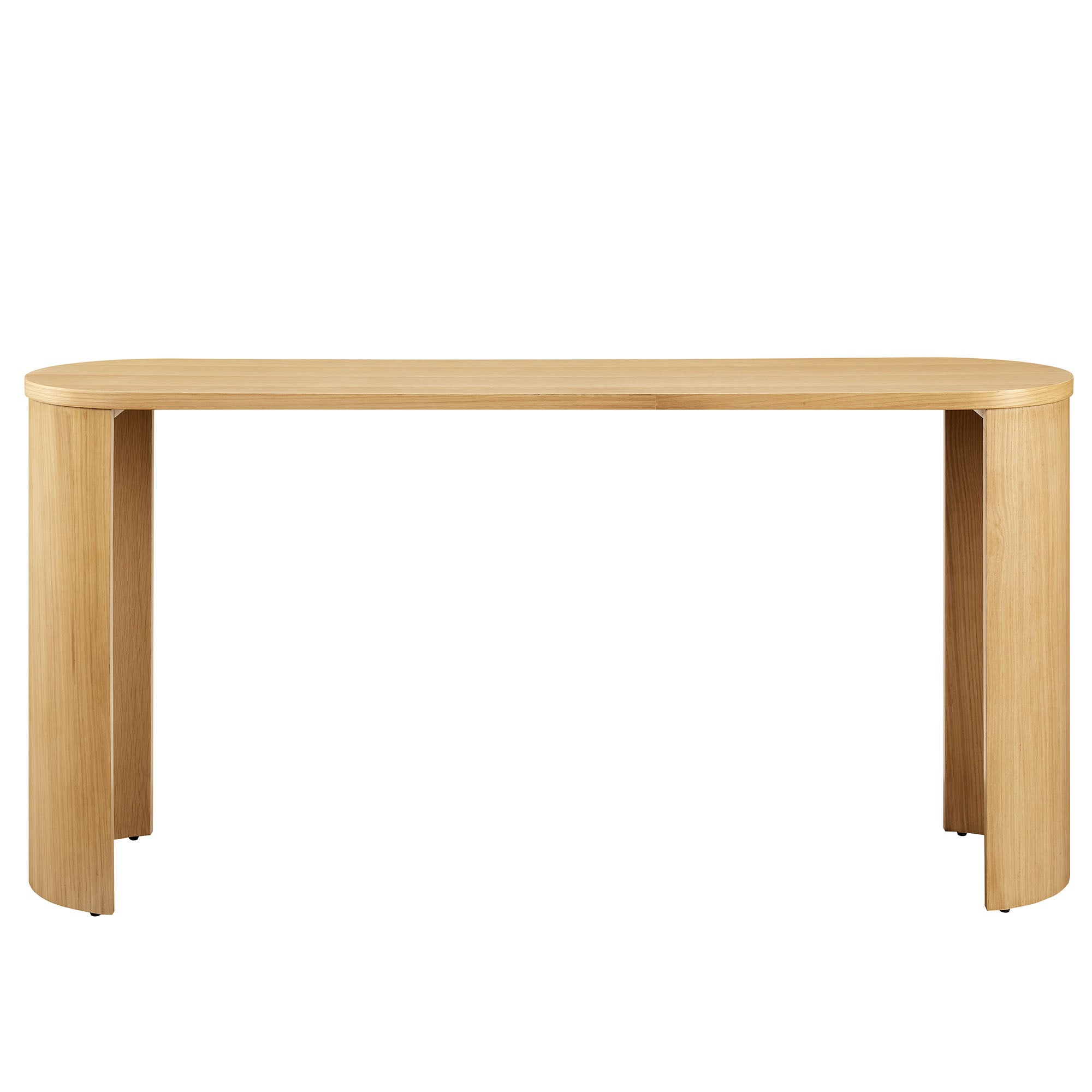 Aspect Oval Wood Entryway Console Table, Oak