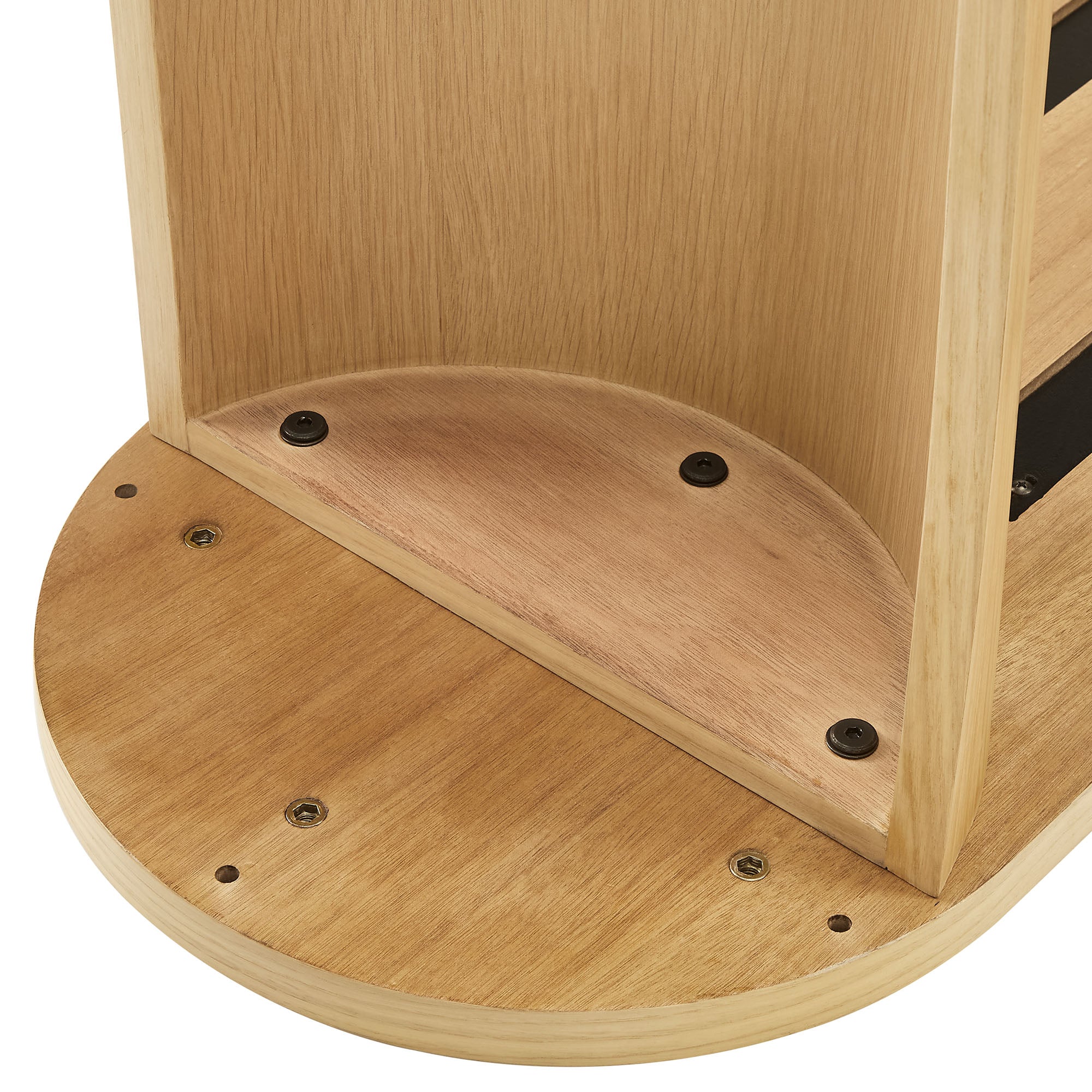 Aspect Oval Wood Entryway Console Table, Oak