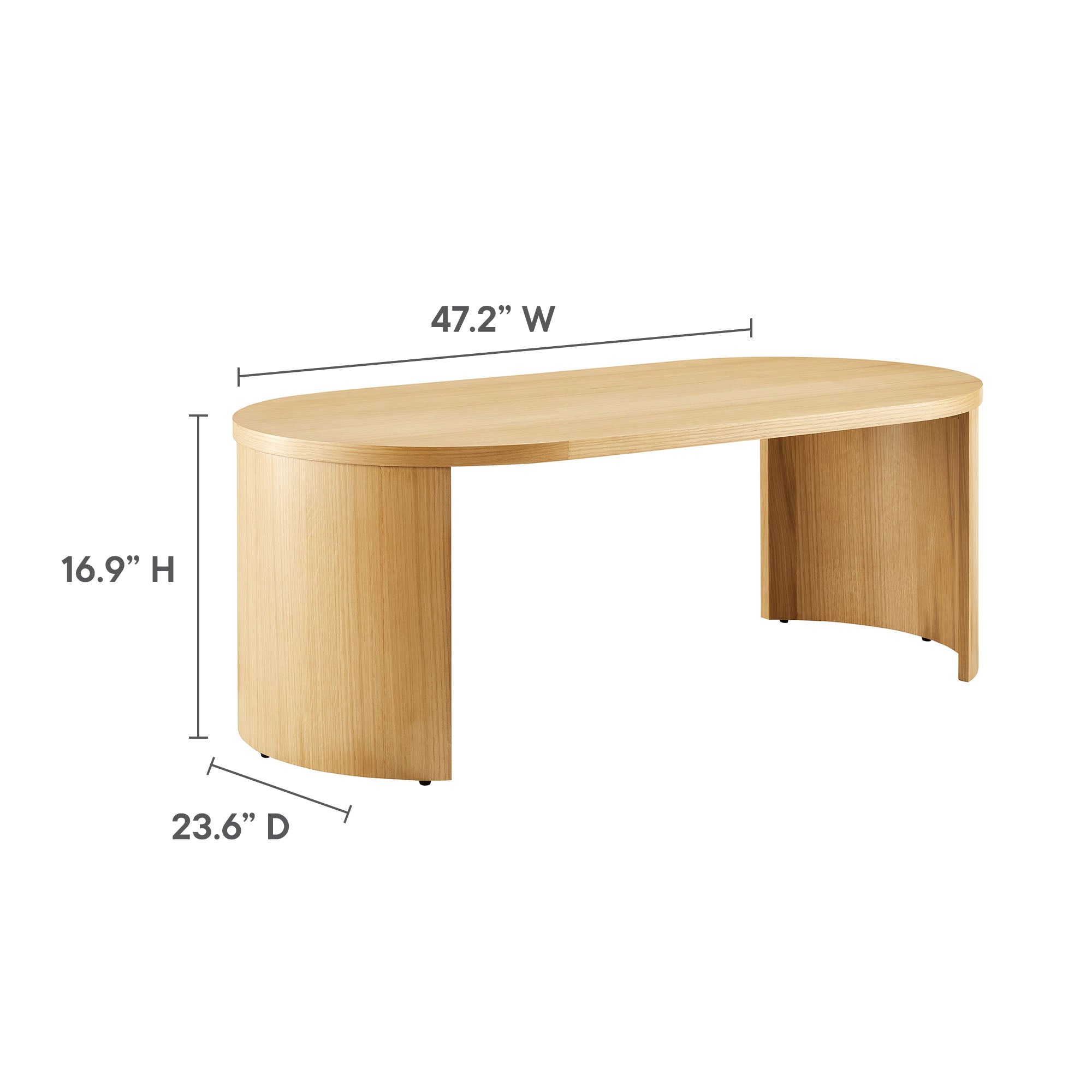 Aspect Oval Wood Coffee Table, Oak