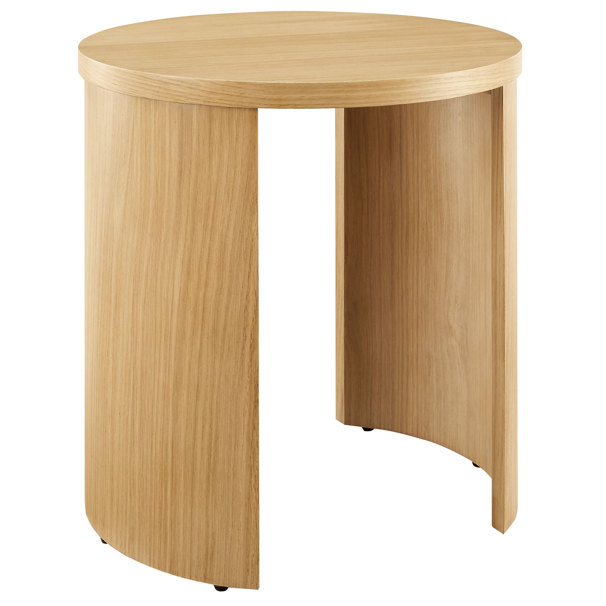 Aspect Round Wood End Table, Oak