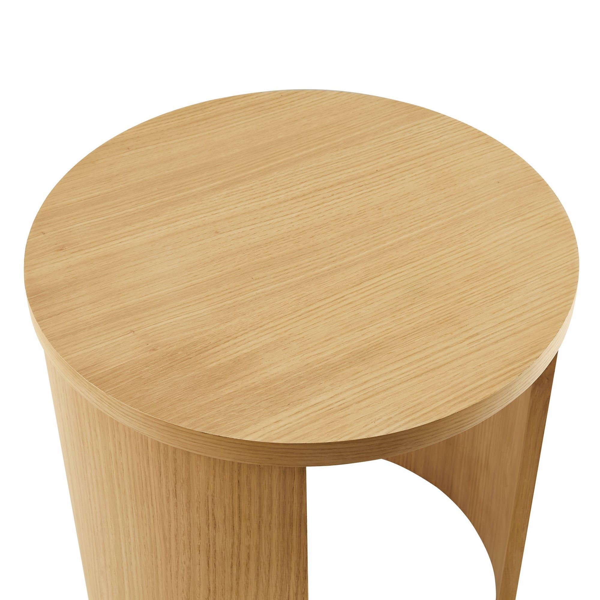 Aspect Round Wood End Table, Oak