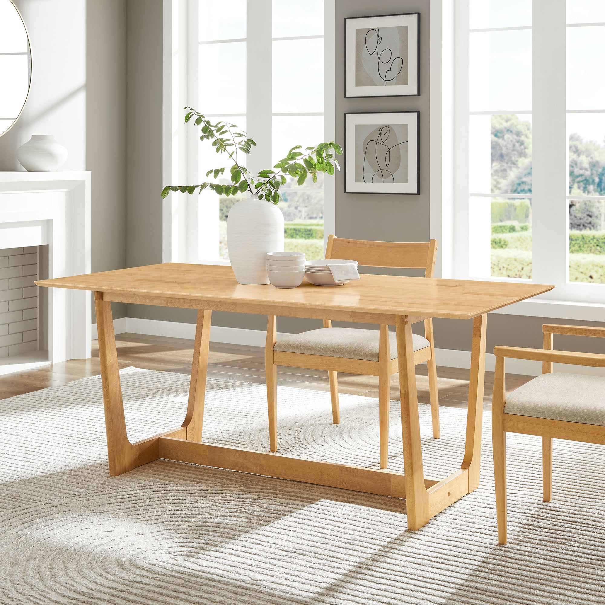 Solara 71" Rectangle Wood Dining Table, Natural