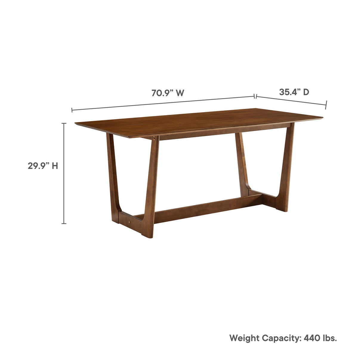 Solara 7-Piece Wood Dining Set with Fabric Upholstered Side Chairs, Walnut Heathered Weave Beige