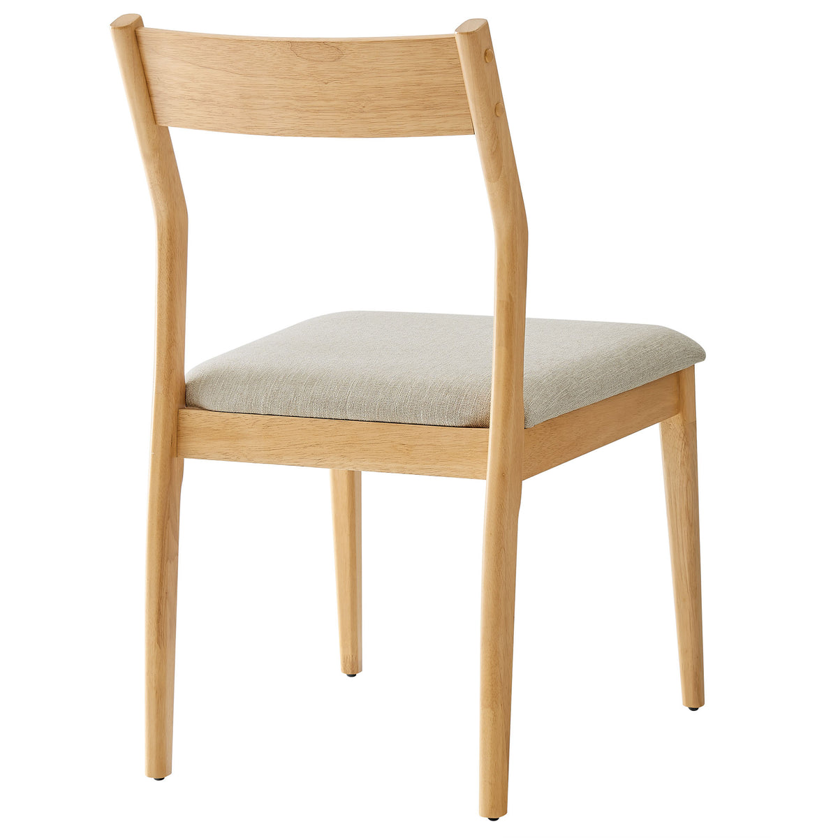 Solara Fabric Wood Dining Side Chairs Set of 2, Natural Heathered Weave Beige