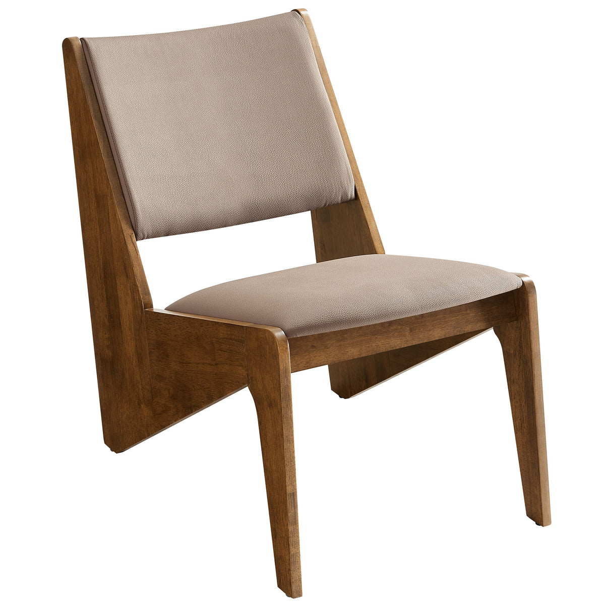 Rylina Vegan Leather Accent Chairs Set of 2, Walnut Brown