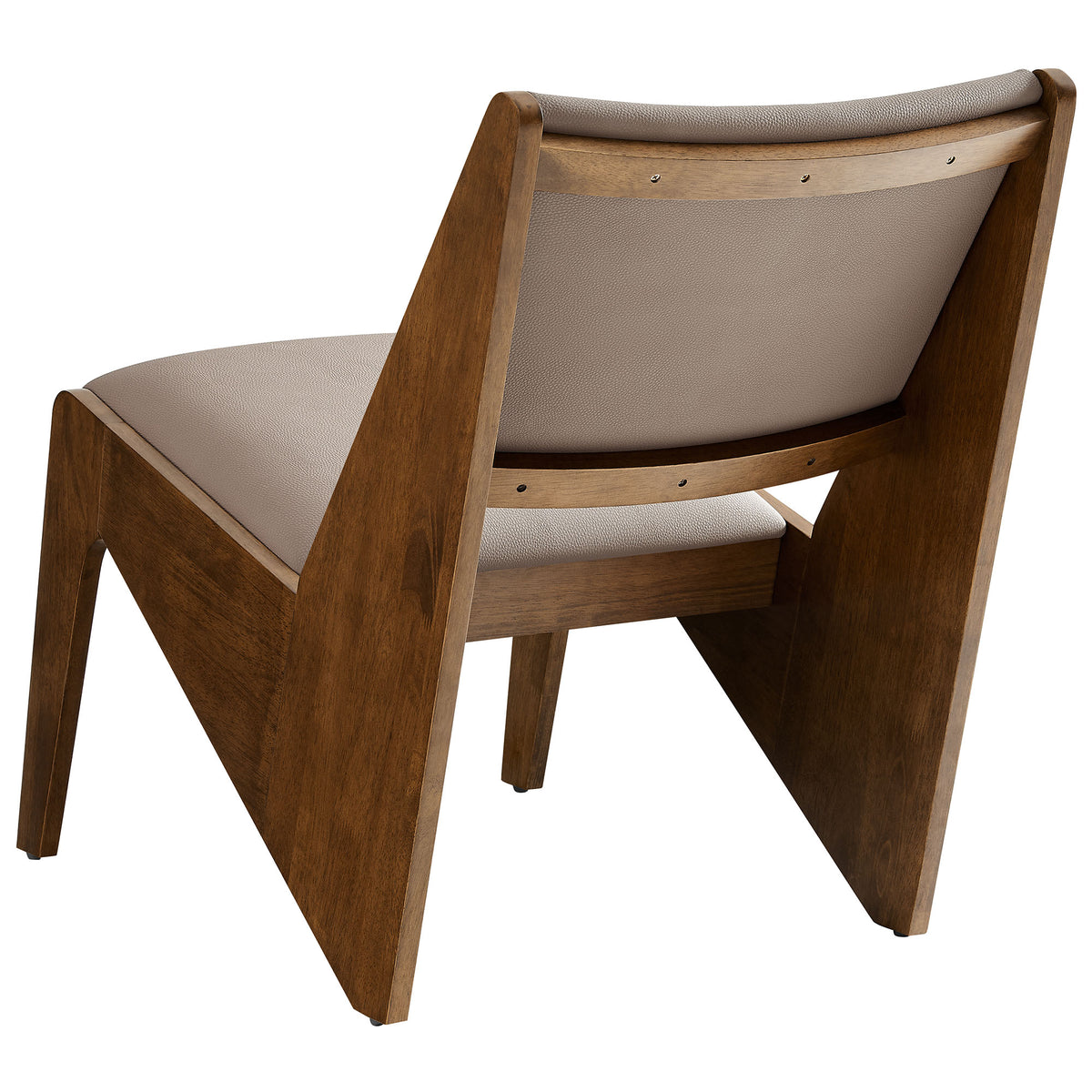 Rylina Vegan Leather Accent Chairs Set of 2, Walnut Brown