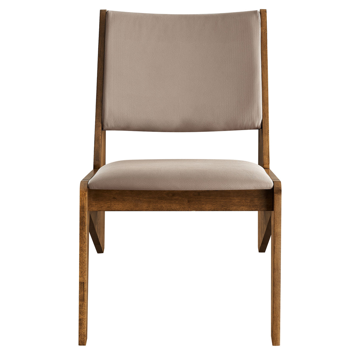 Rylina Vegan Leather Accent Chairs Set of 2, Walnut Brown