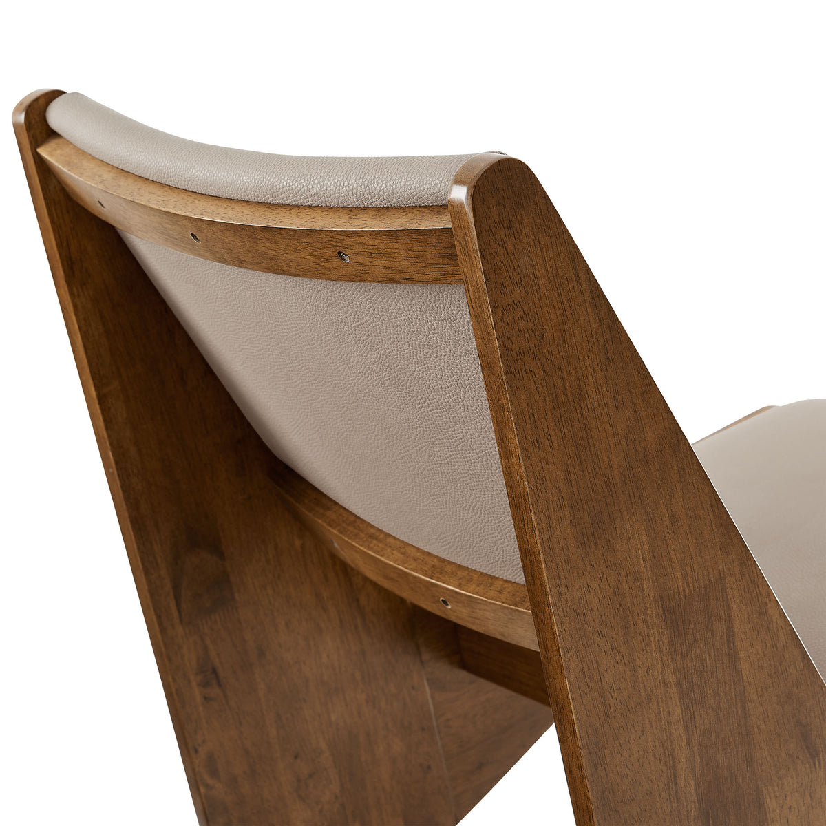 Rylina Vegan Leather Accent Chairs Set of 2, Walnut Brown