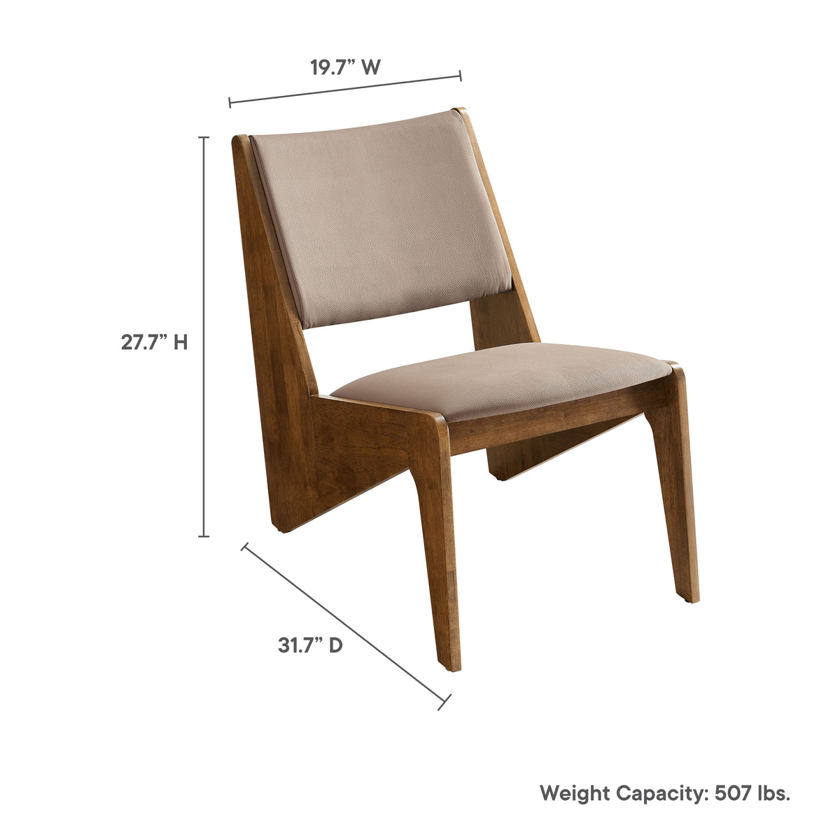 Rylina Vegan Leather Accent Chairs Set of 2, Walnut Brown
